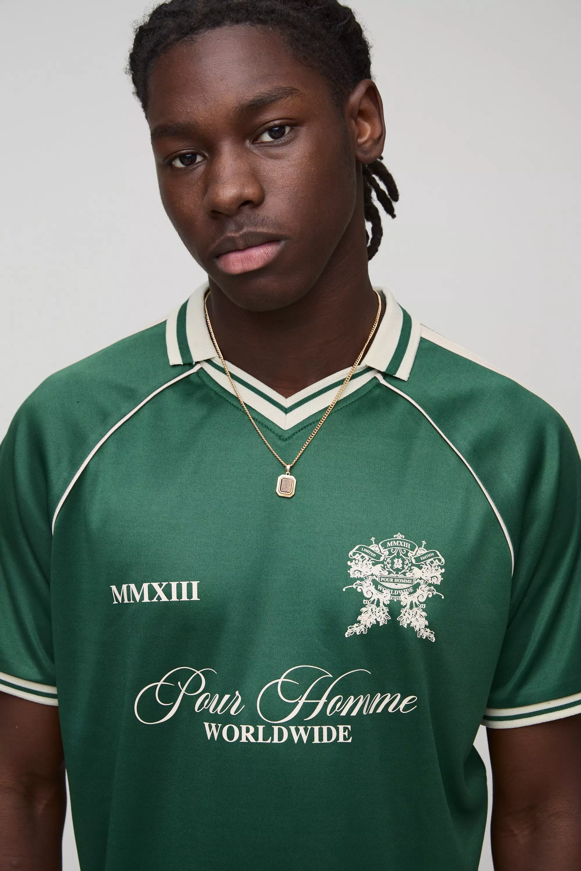 Green Homme Raglan Sport Top Met Kraag alternatieve afbeelding