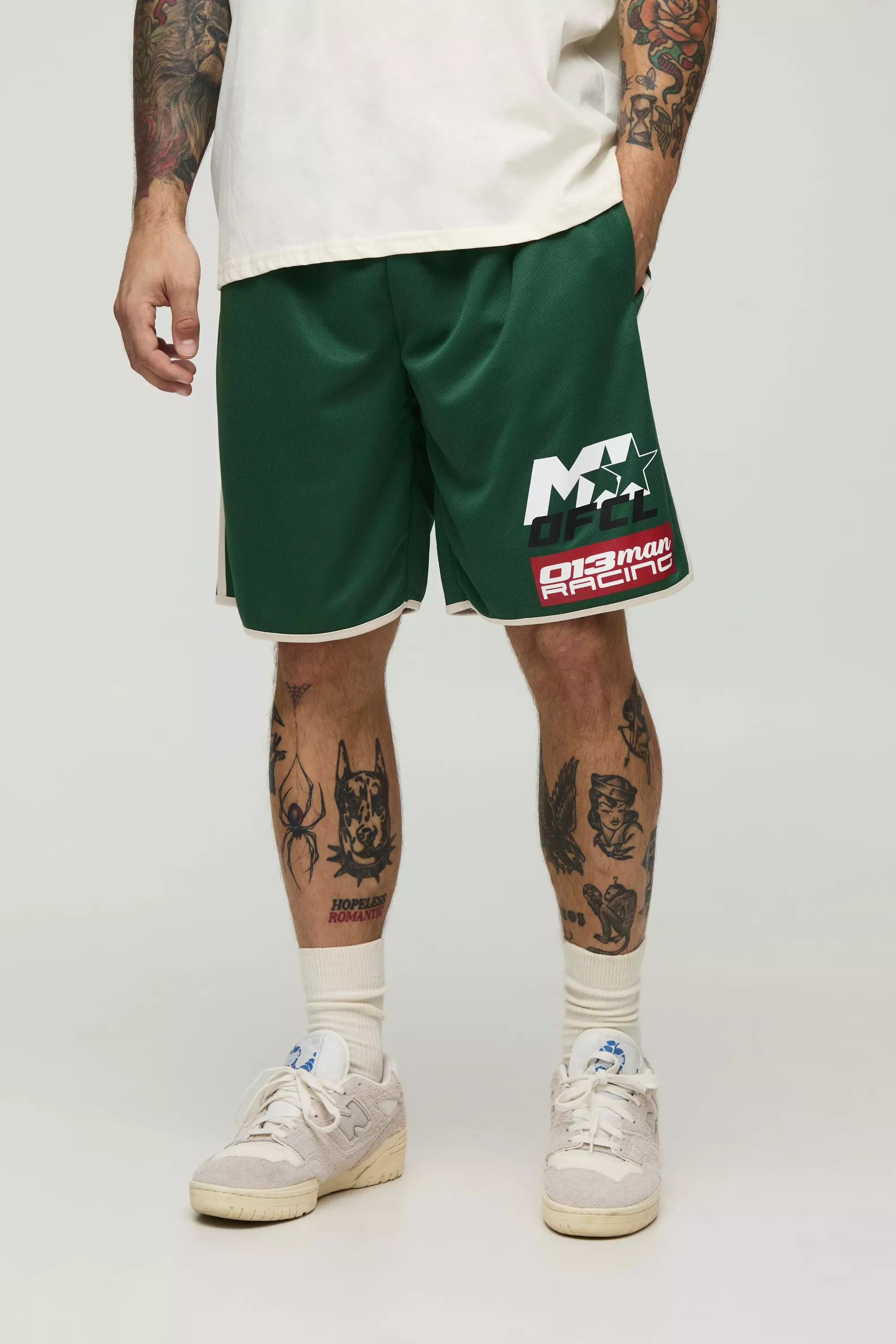 Short de basket mi-long en mesh - MAN, Green autre image
