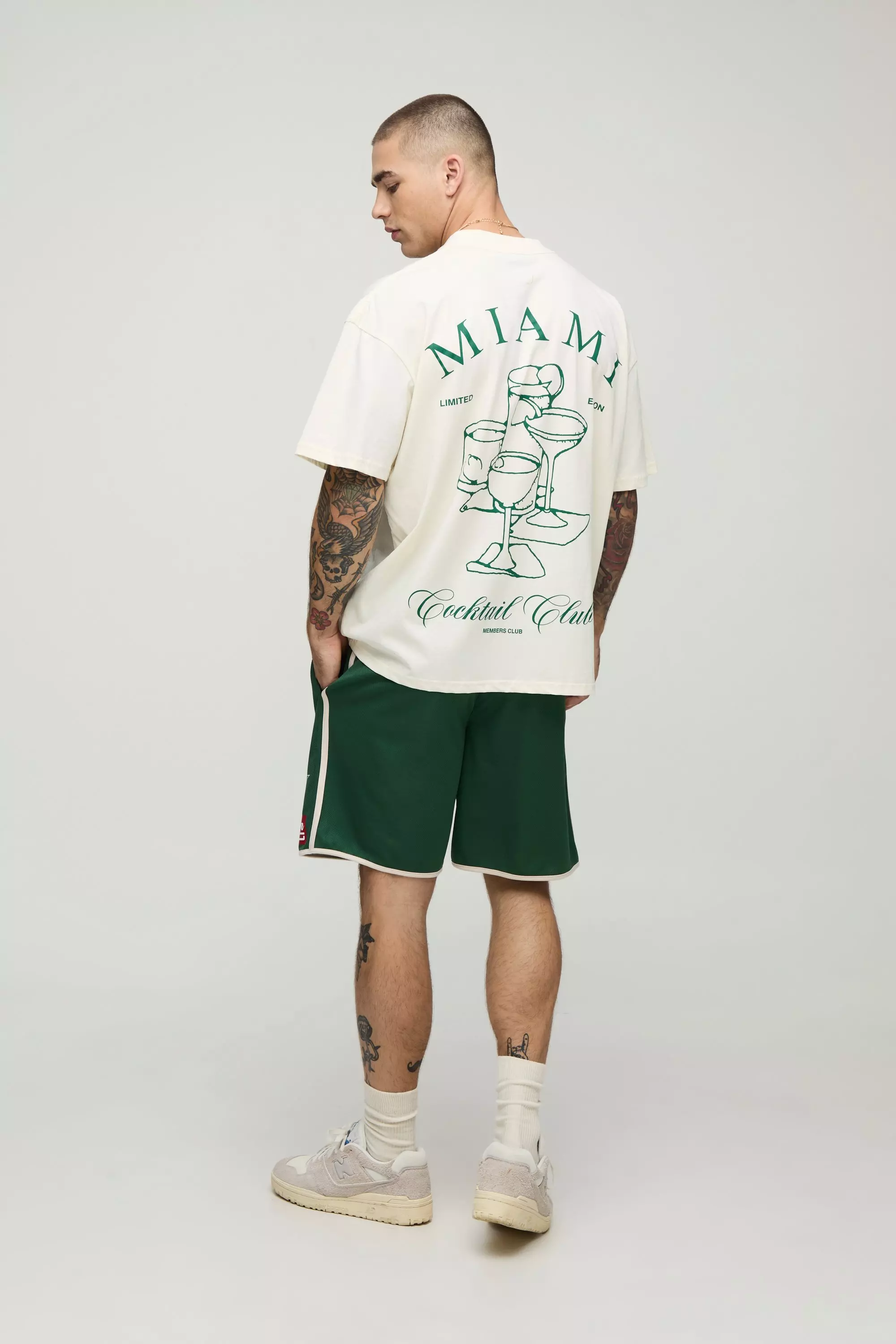 Short de basket mi-long en mesh - MAN, Green autre image