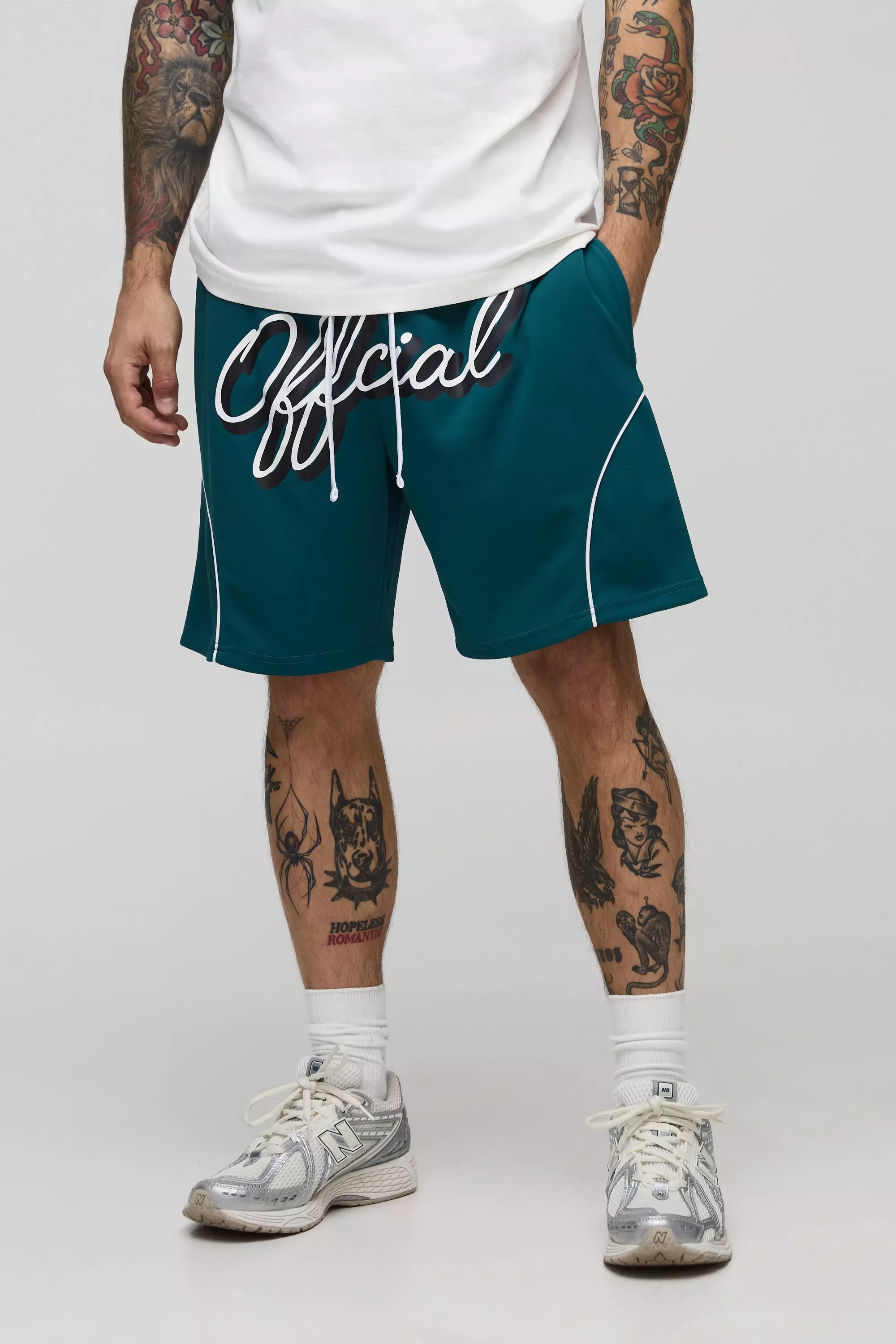 Lockere mittellange Official Sport-Shorts, Teal alternatives Bild