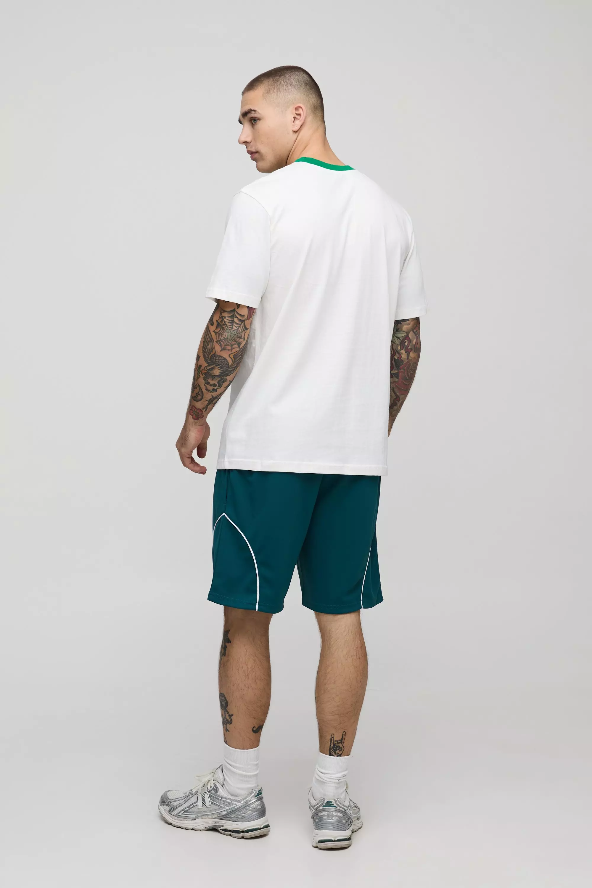 Lockere mittellange Official Sport-Shorts, Teal alternatives Bild