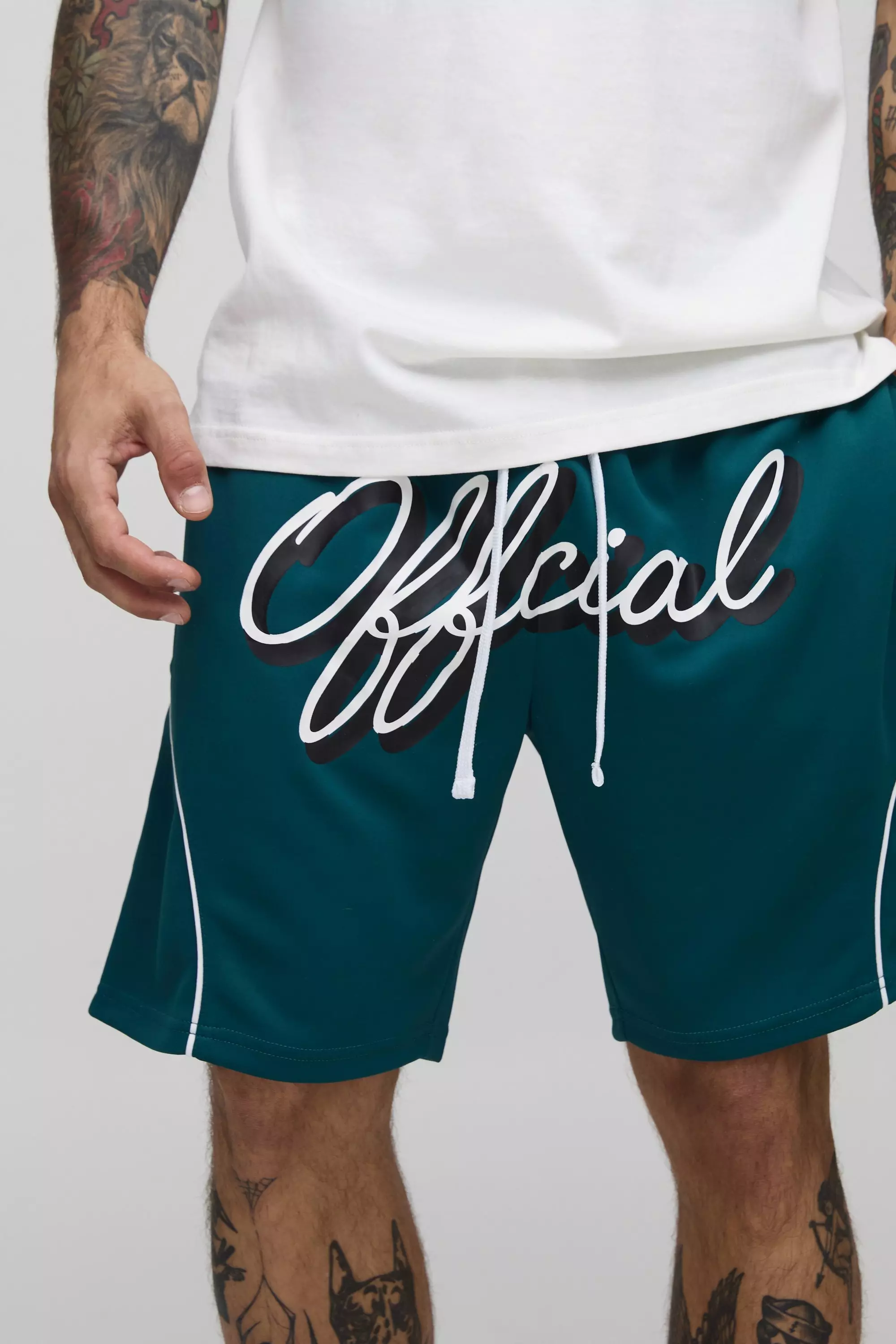 Lockere mittellange Official Sport-Shorts, Teal alternatives Bild