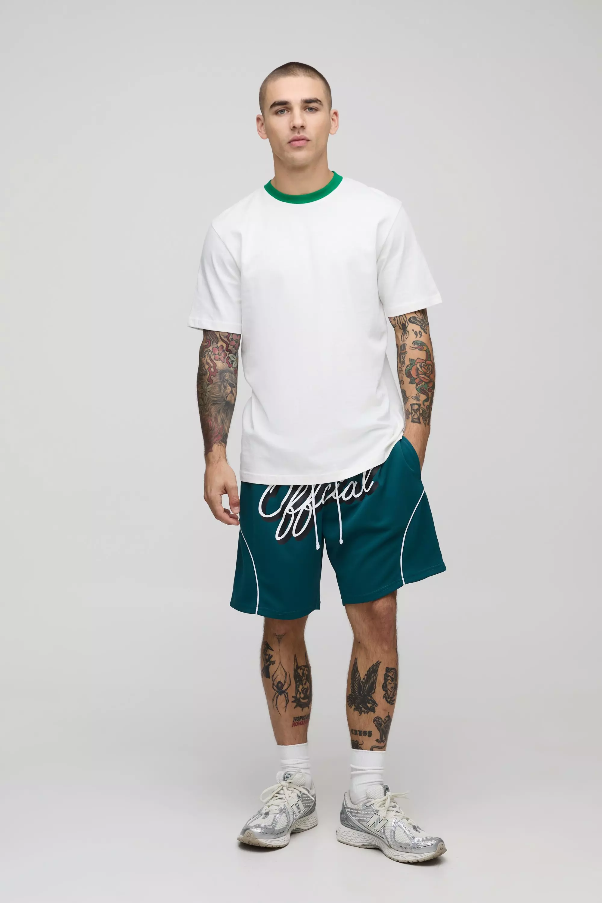 Lockere mittellange Official Sport-Shorts, Teal alternatives Bild