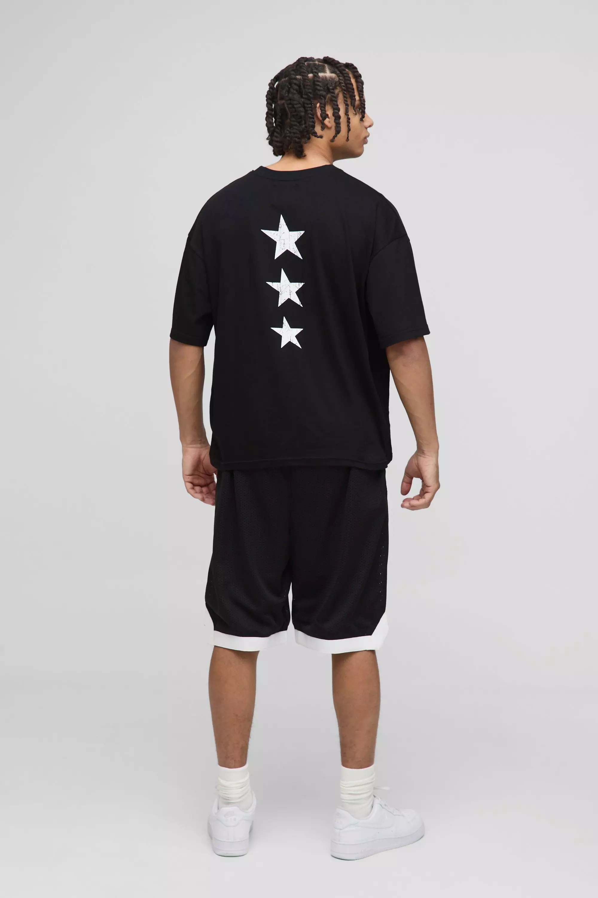 Short de basket mi-long en mesh, Black autre image