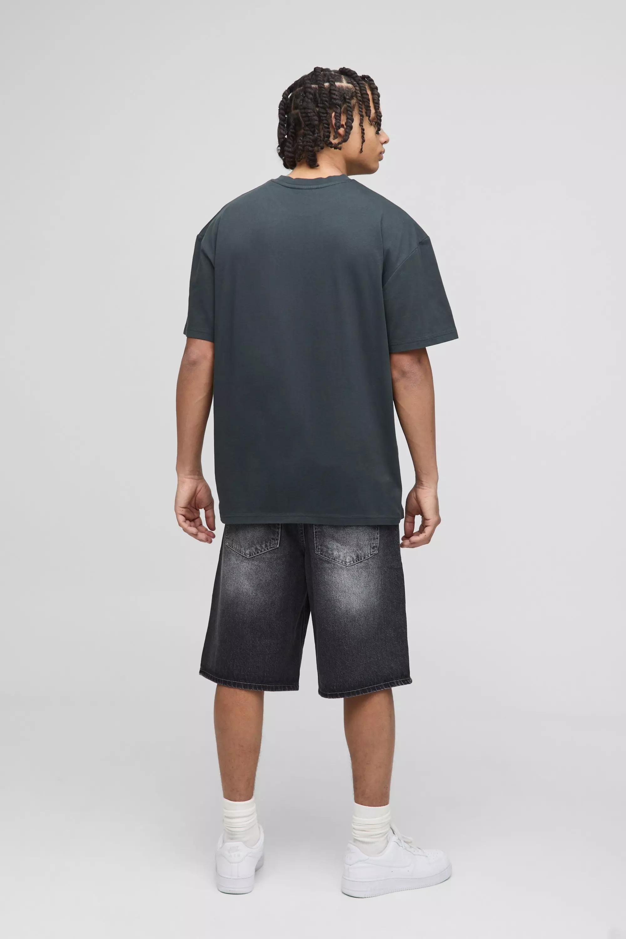 Charcoal Oversized Distressed Graphic T-Shirt alternative image