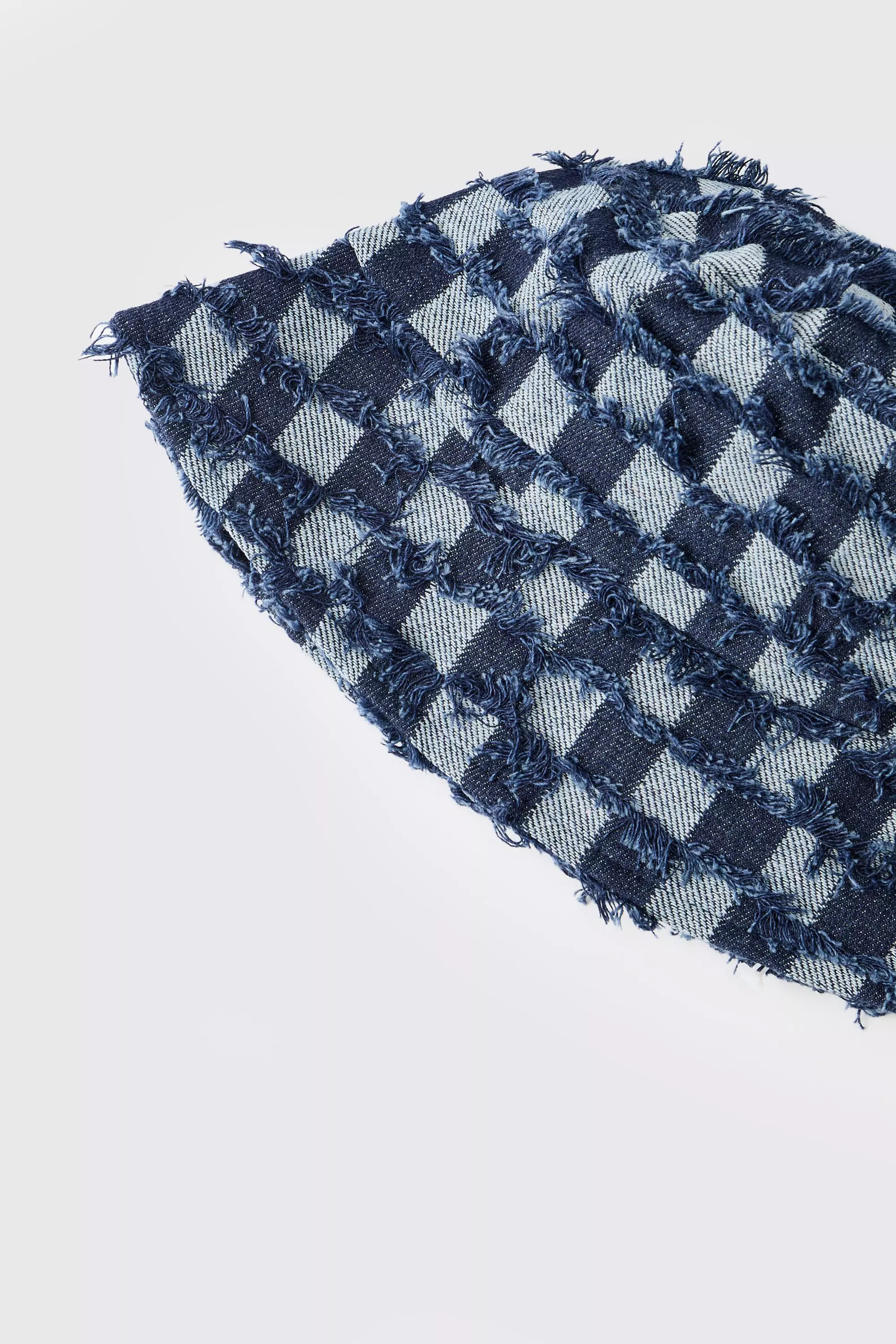 Cappello Da Pescatore In Denim A Scacchiera, Dark blue immagine alternativa