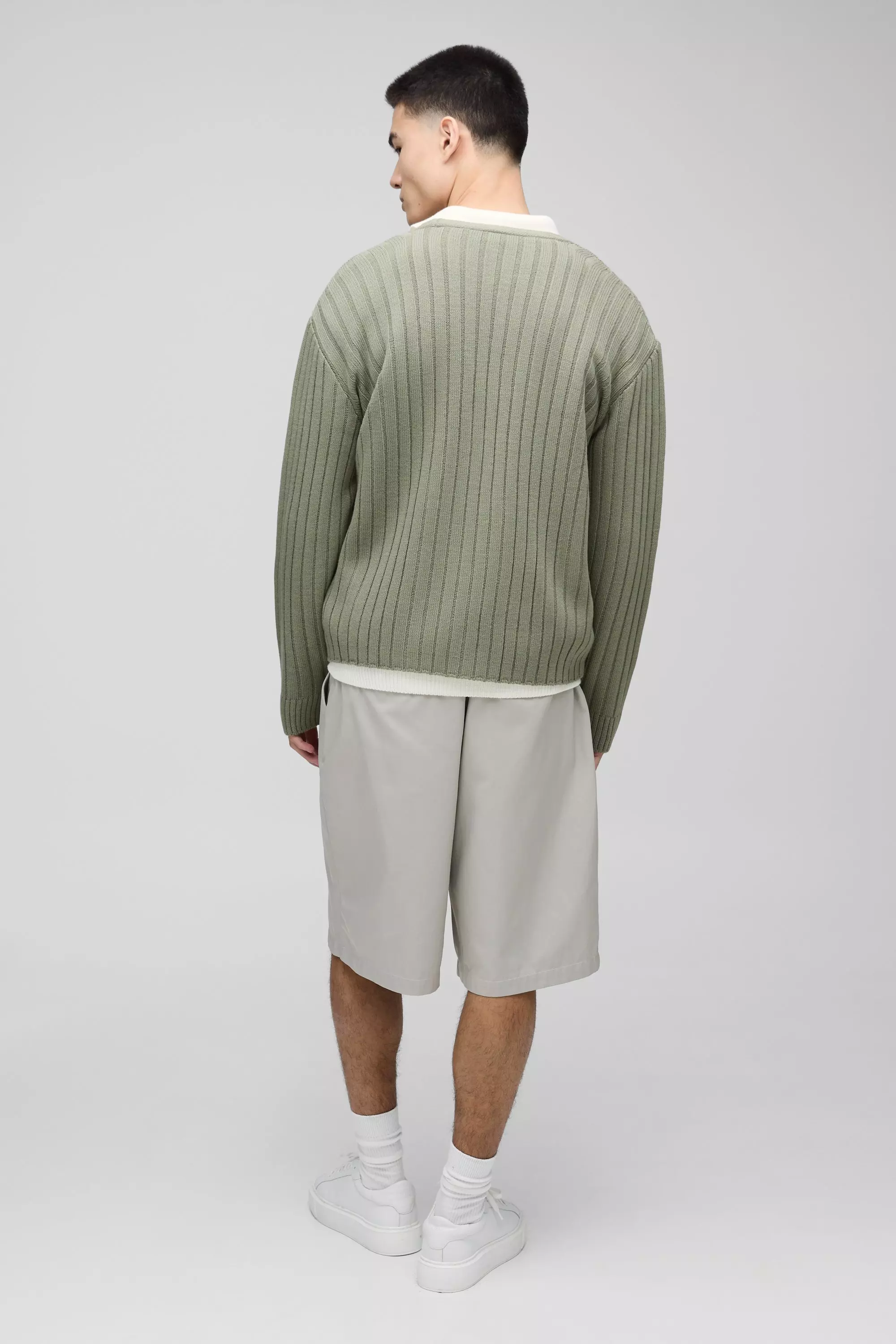 Boxy Wrap Knitted Cardigan | boohooMAN USA