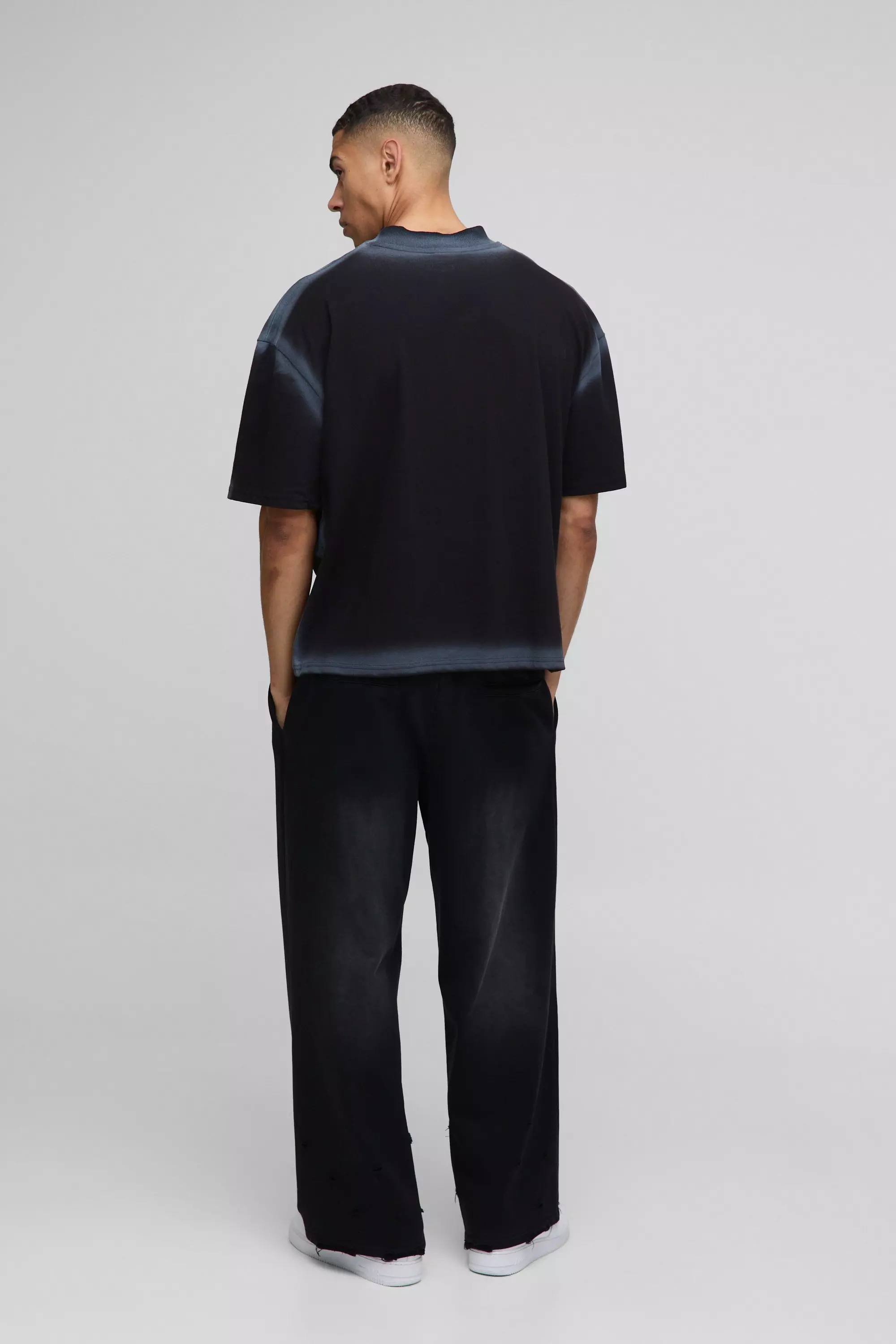 Charcoal Oversized Boxy Washed Seam T-Shirt alternative image
