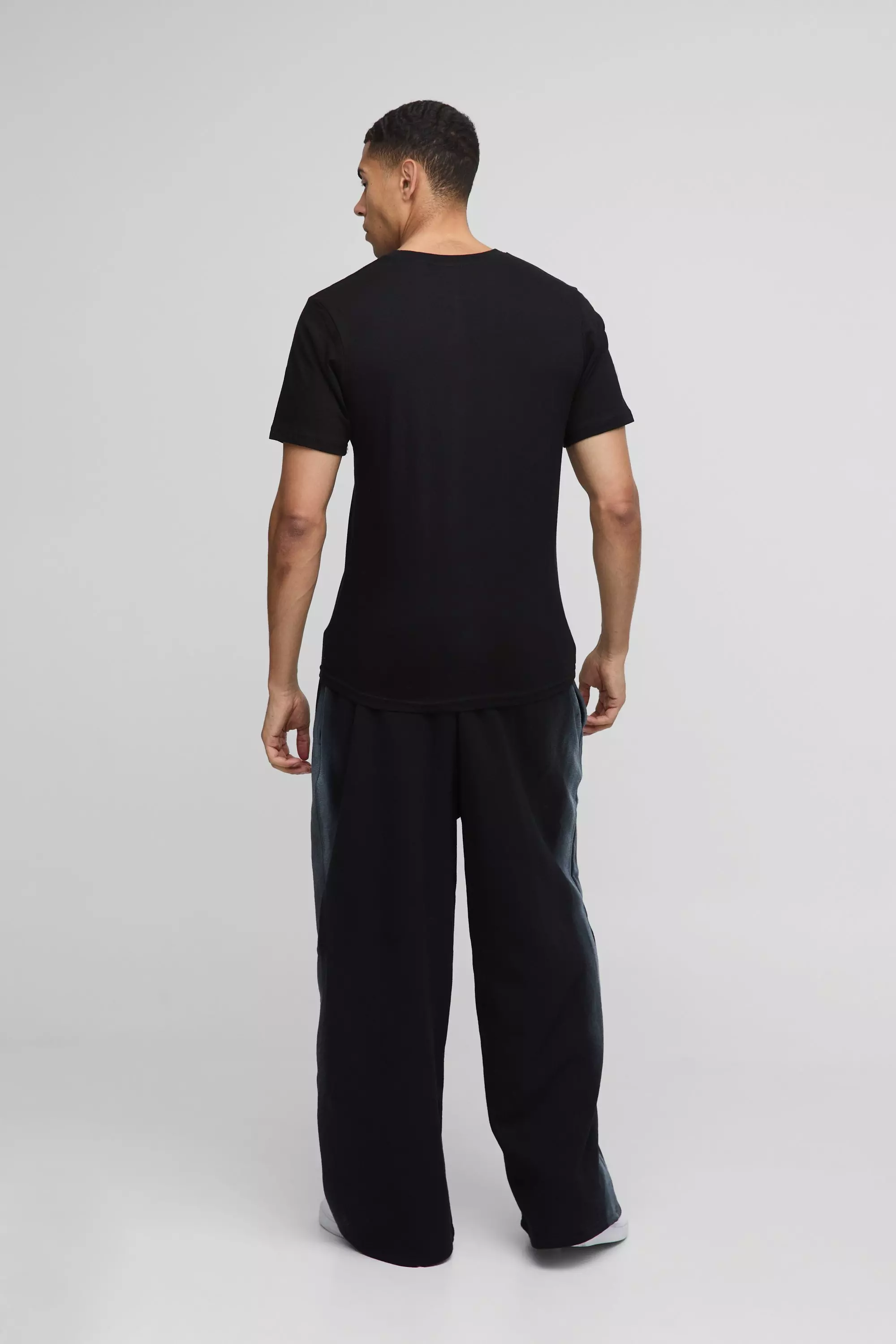 Wide Leg Washed Seam Sweatpants | boohooMAN USA