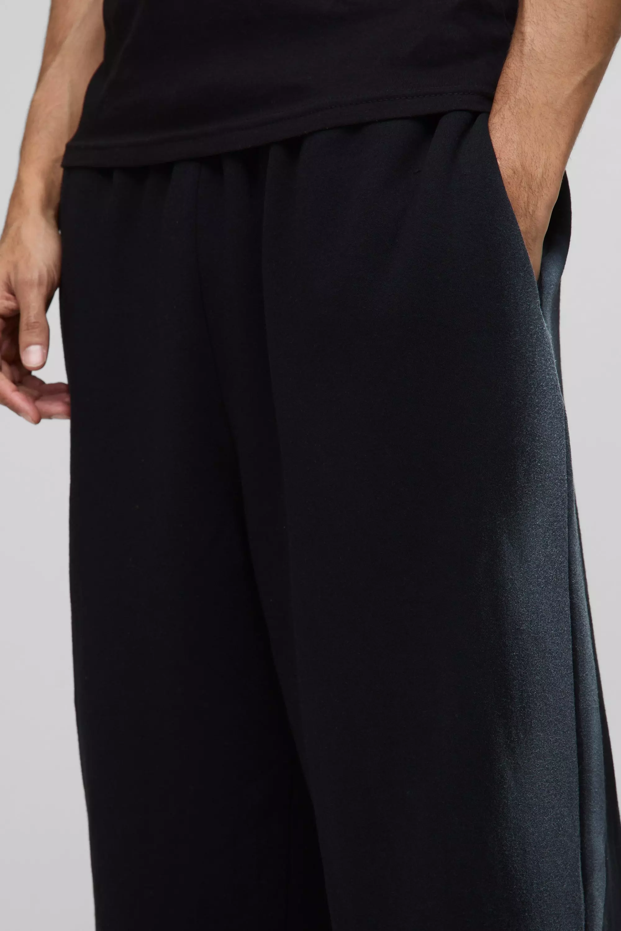 Wide Leg Washed Seam Sweatpants | boohooMAN USA