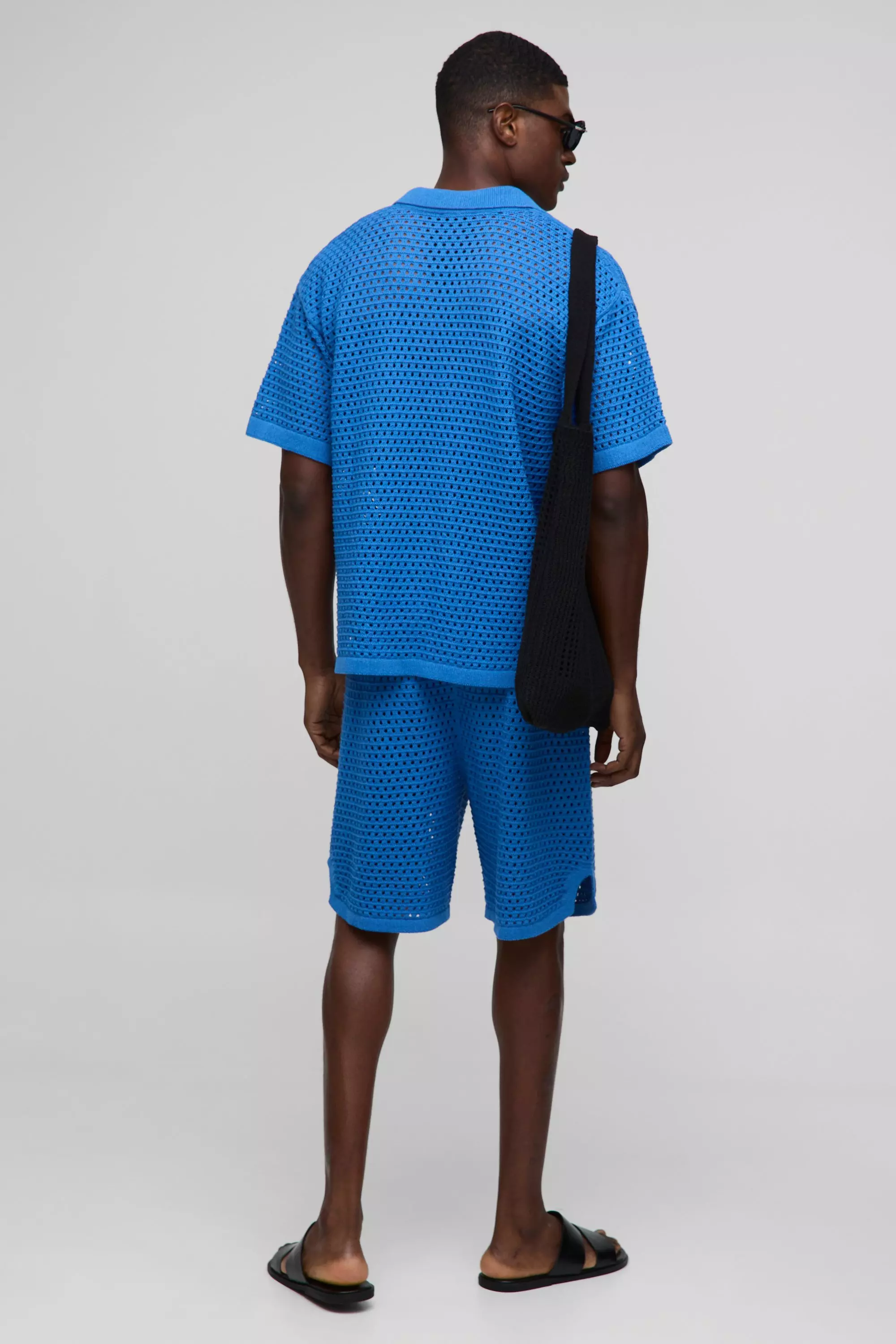 Regular Fit Open Stitch Knitted Shirt | boohooMAN USA