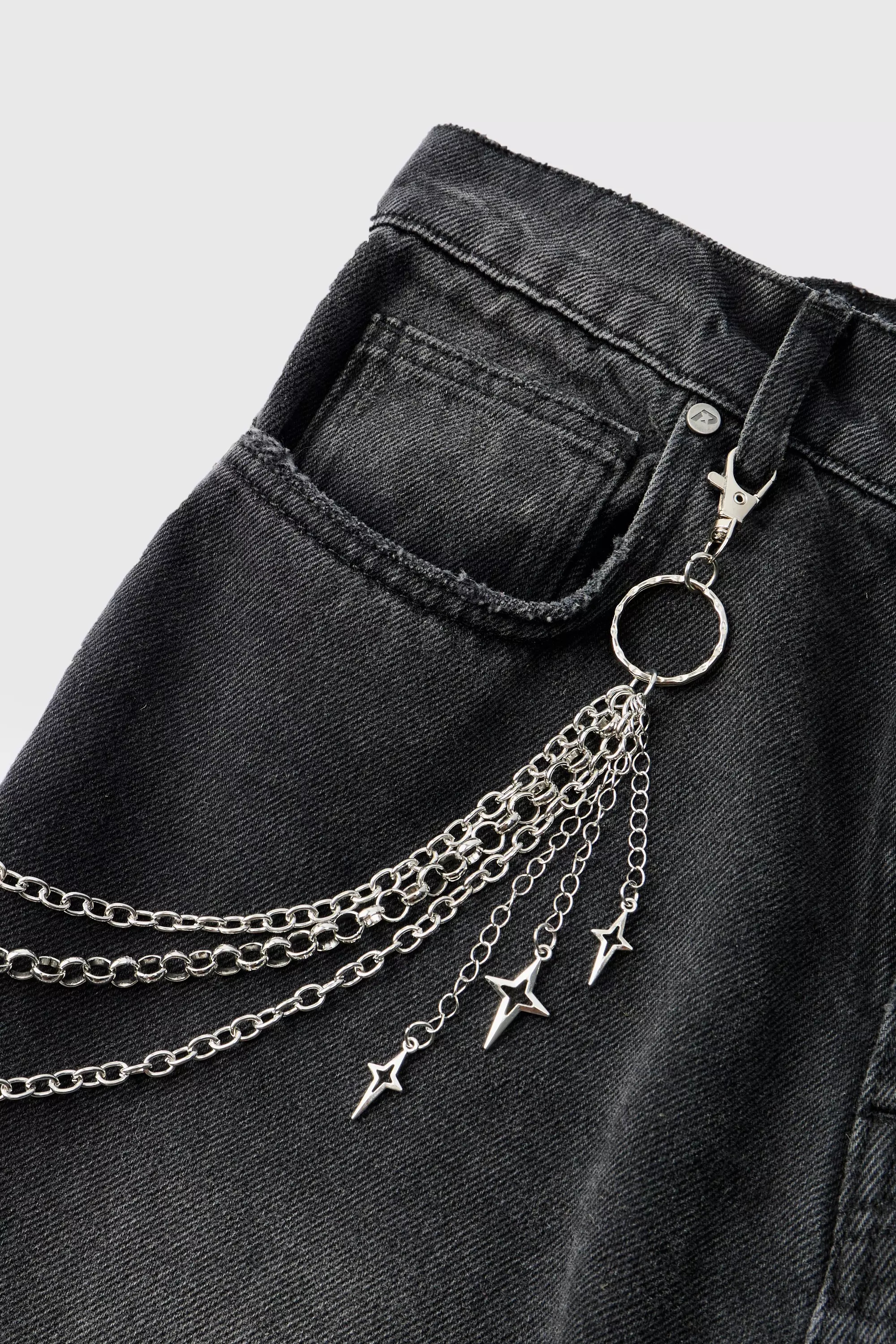 Jean Chain With Stars | boohooMAN UK