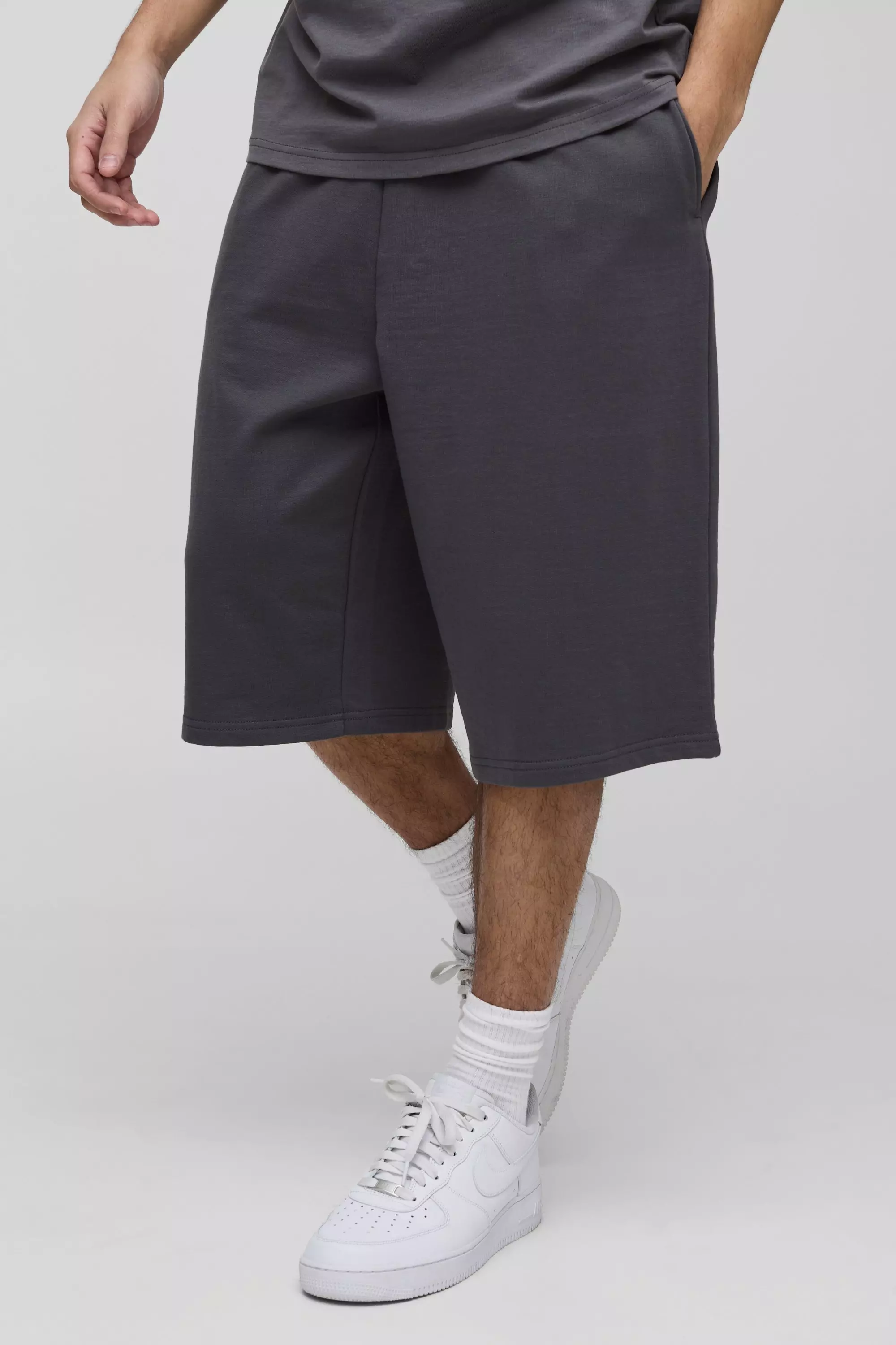 Charcoal 260GSM Loopback Basic Regular Fit Jersey Jorts alternative image
