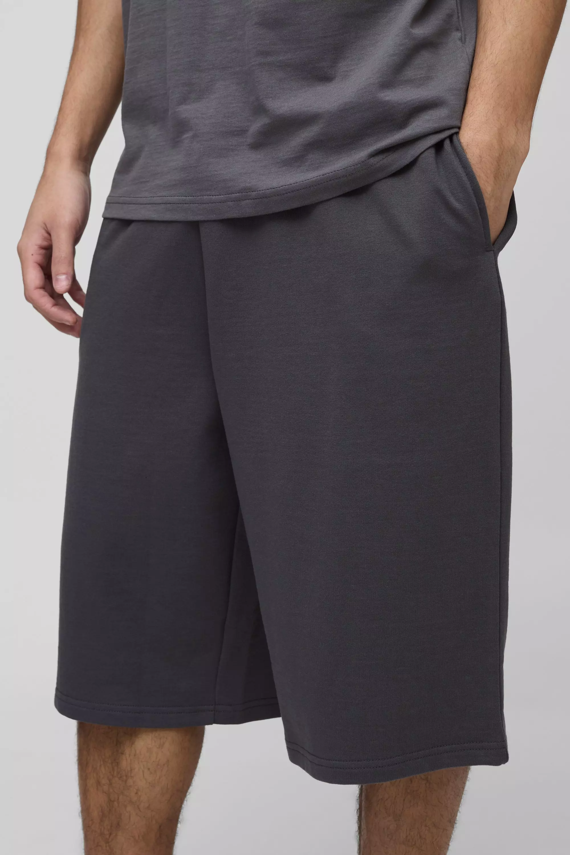 Charcoal 260GSM Loopback Basic Regular Fit Jersey Jorts alternative image