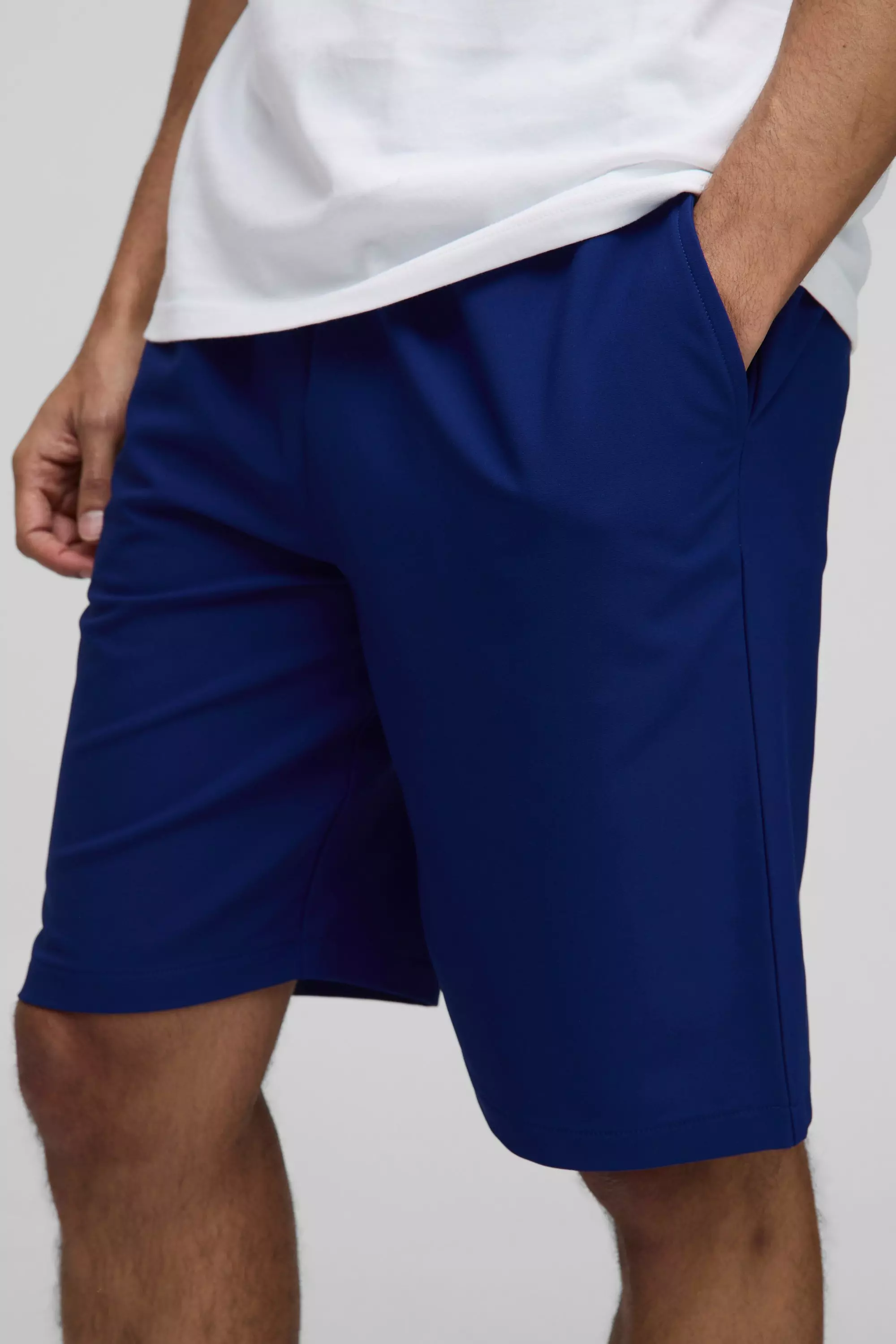 Navy Elasticated Waist Relaxed Technical Stretch Shorts alternative image