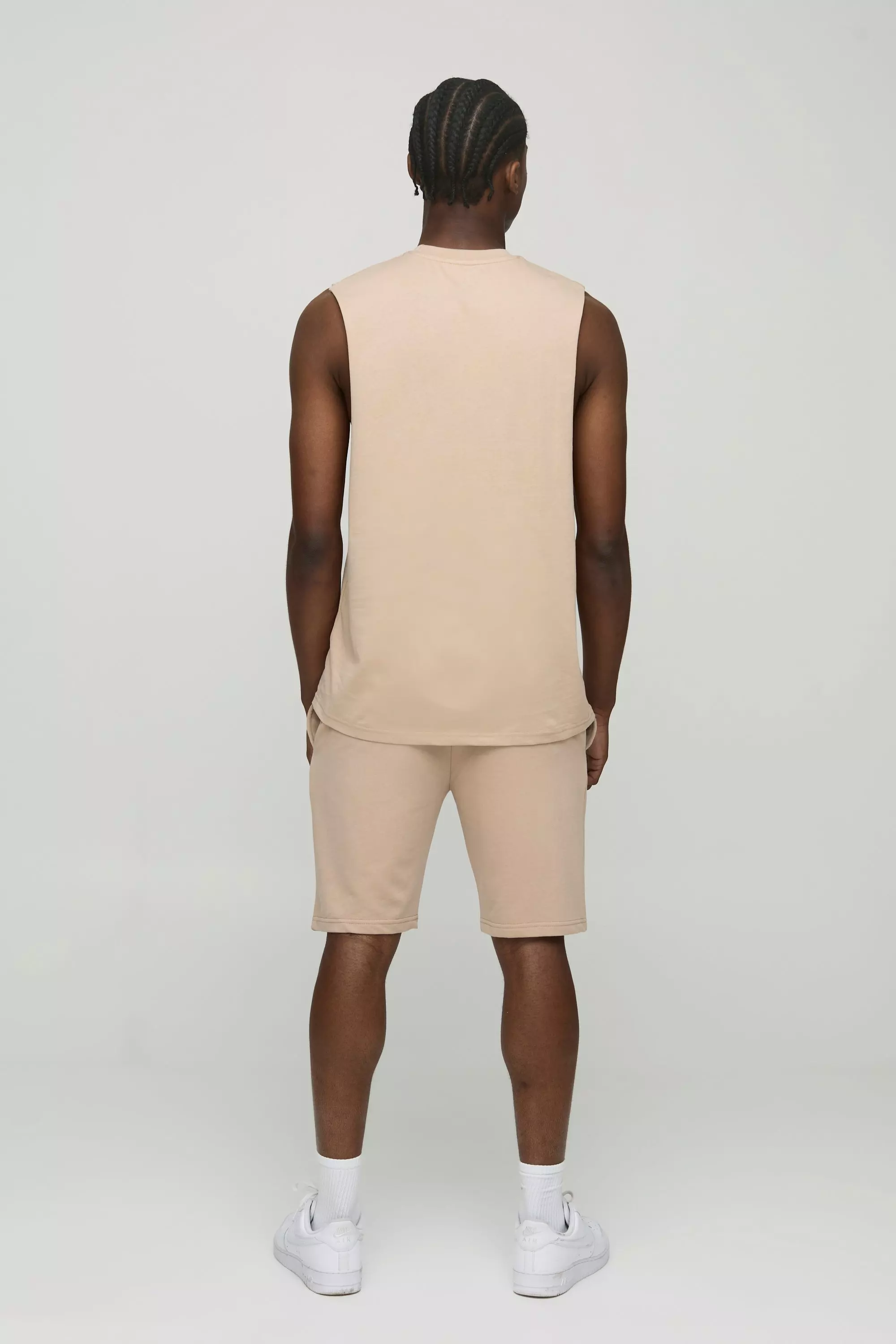 Mocha 260GSM Loopback Basic Slim Fit Mid Length Shorts alternative image