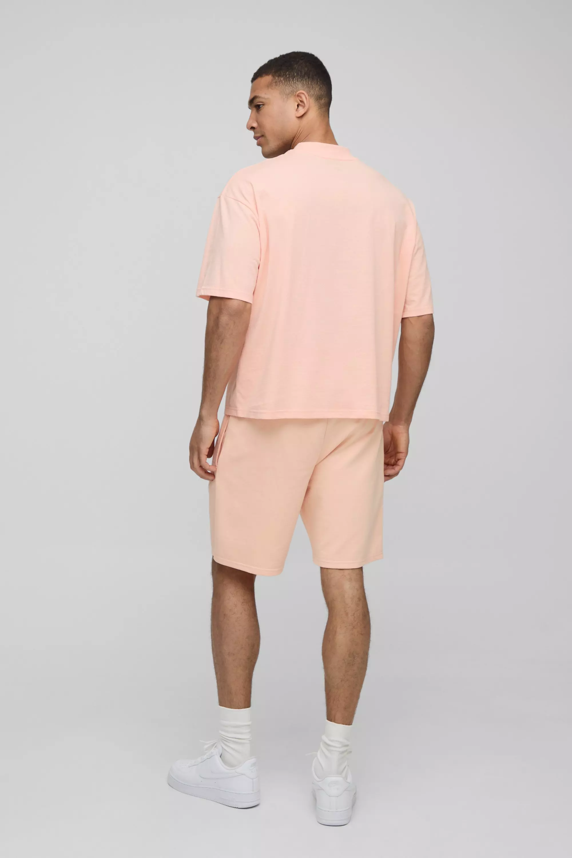 Peach 260GSM Loopback Basic Relaxed Fit Mid Length Shorts alternative image