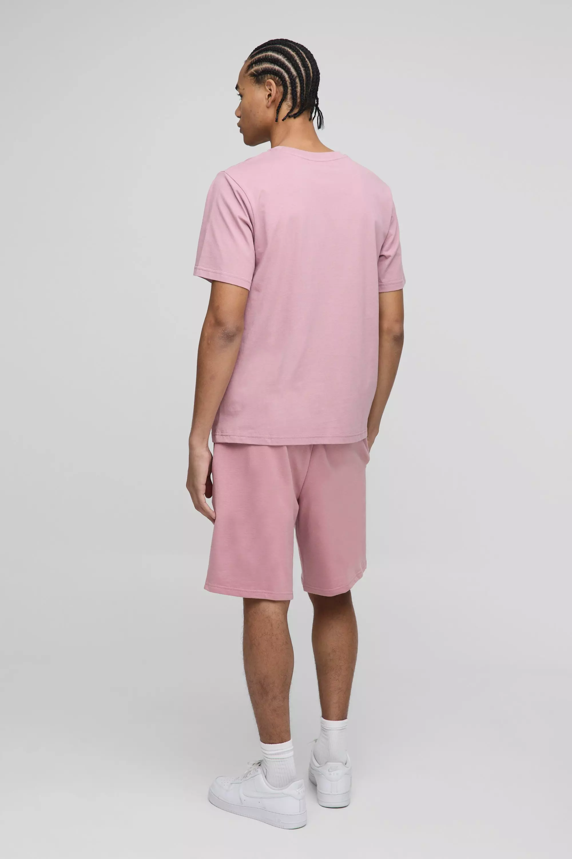 260GSM Loopback Basic Oversized Mid Length Short | boohooMAN USA