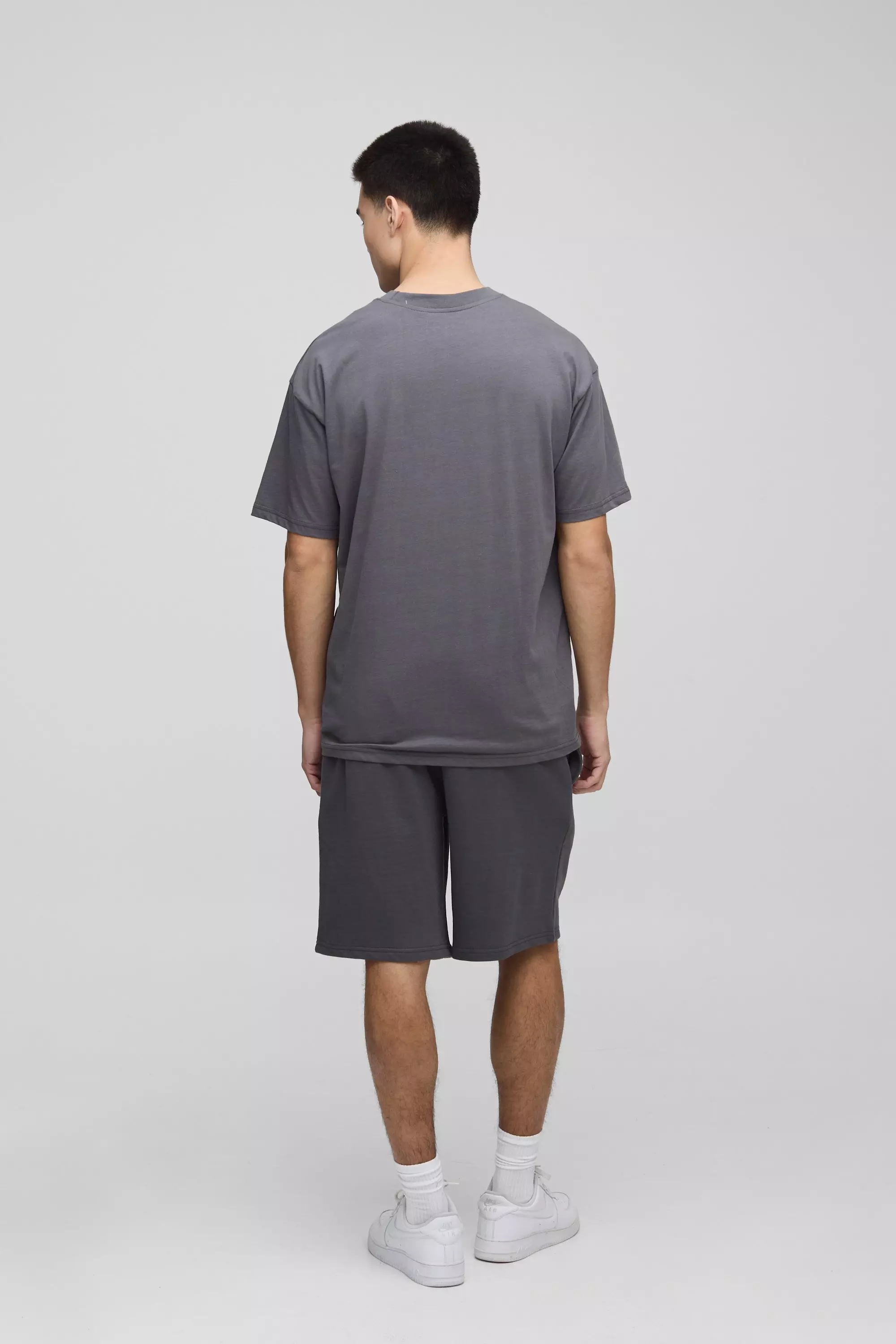 Charcoal 260GSM Loopback Basic Oversized Mid Length Short alternative image