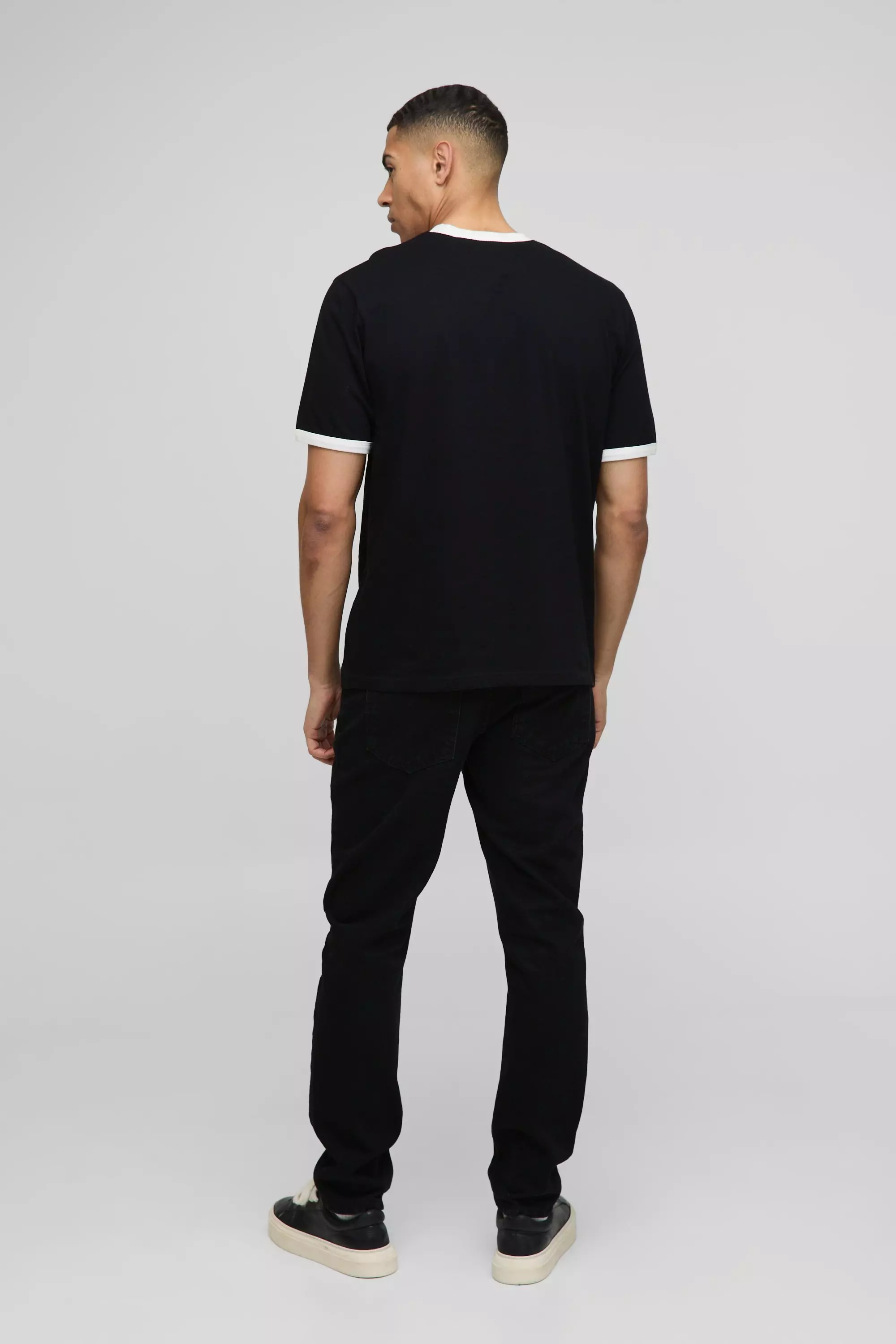 Regular Fit Ringer Crew Neck T-Shirt | boohooMAN USA
