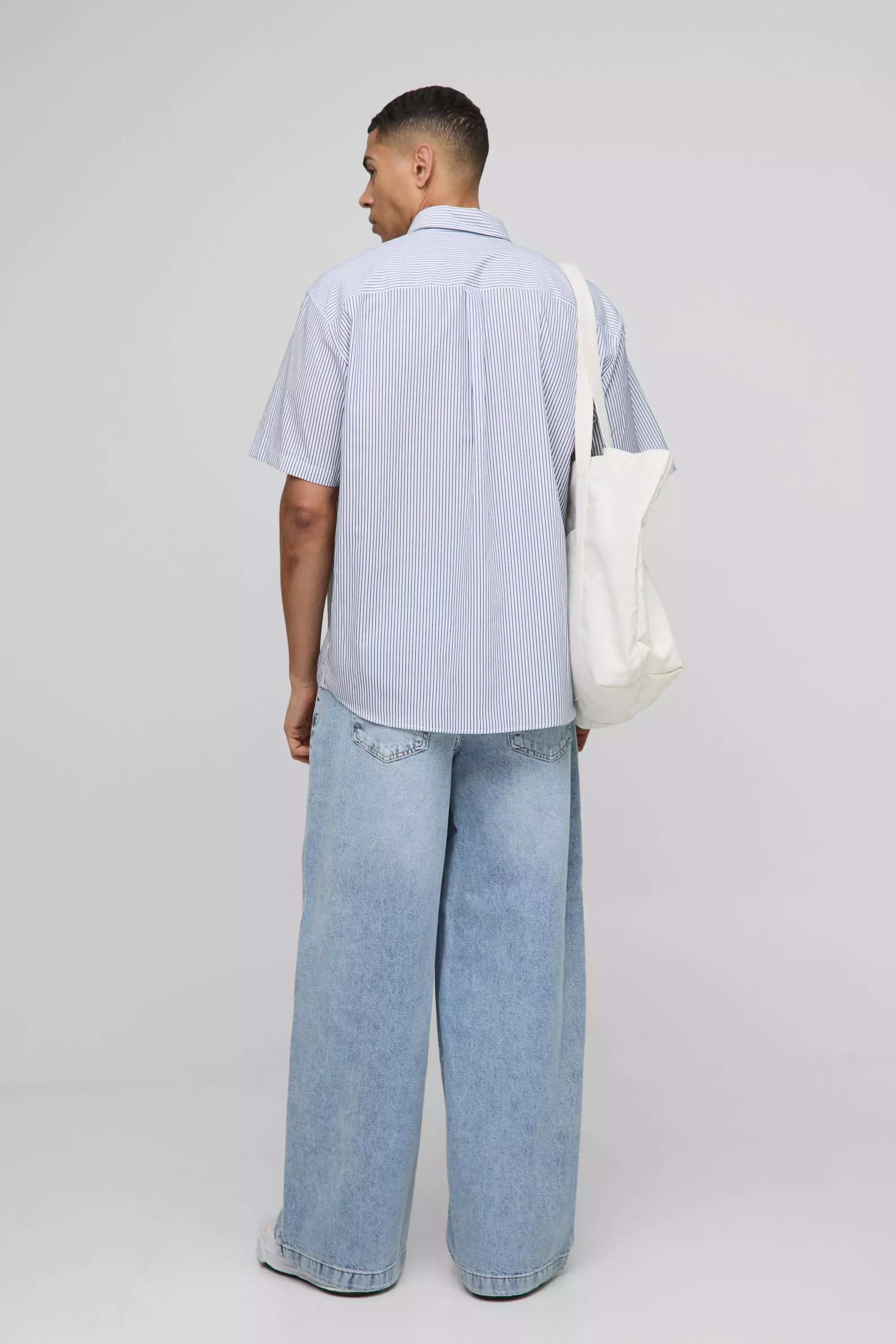Parachute Baggy Blue Washed Jeans | boohooMAN USA