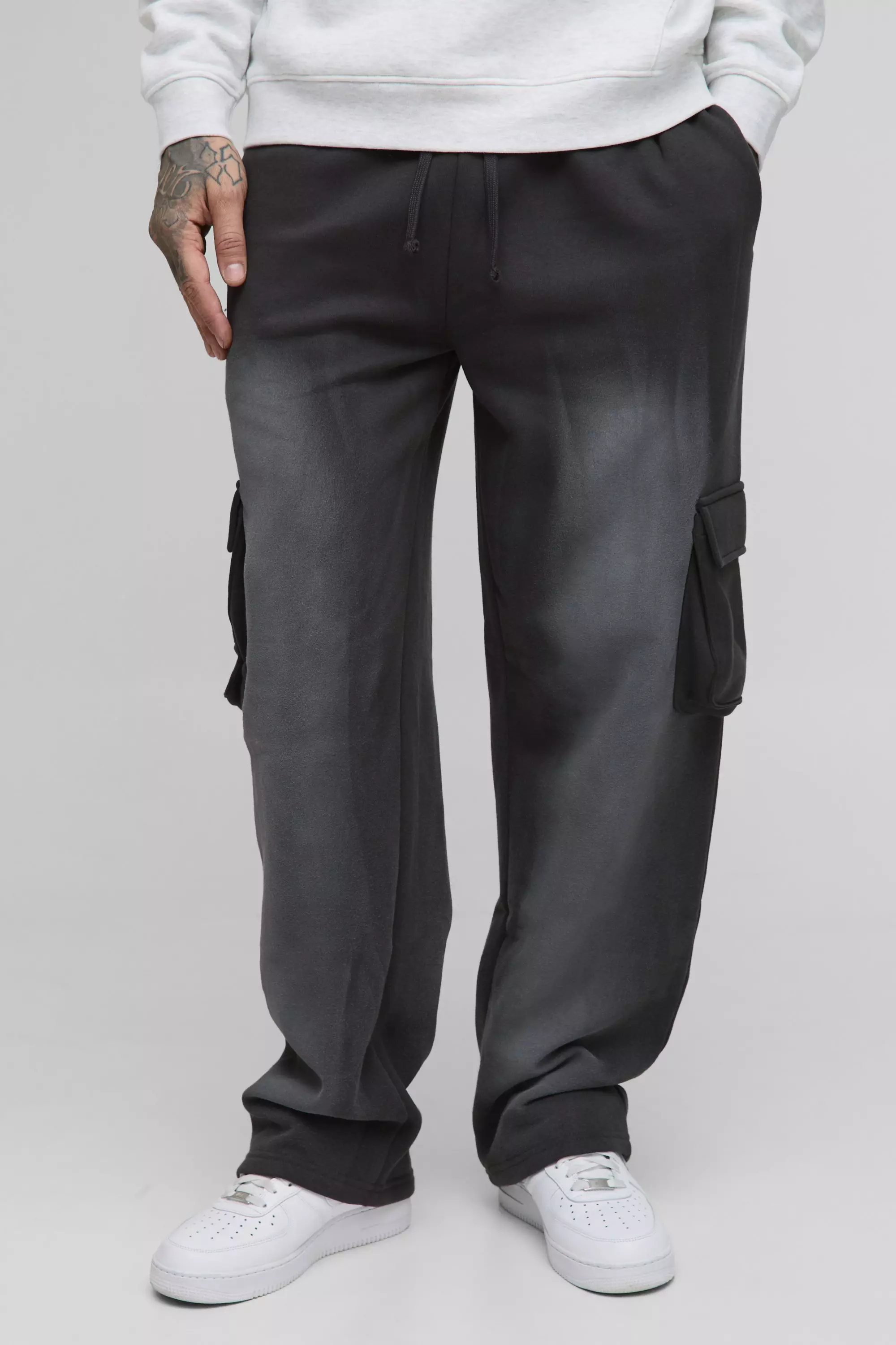 Tall - Jogging cargo oversize délavé, Charcoal autre image