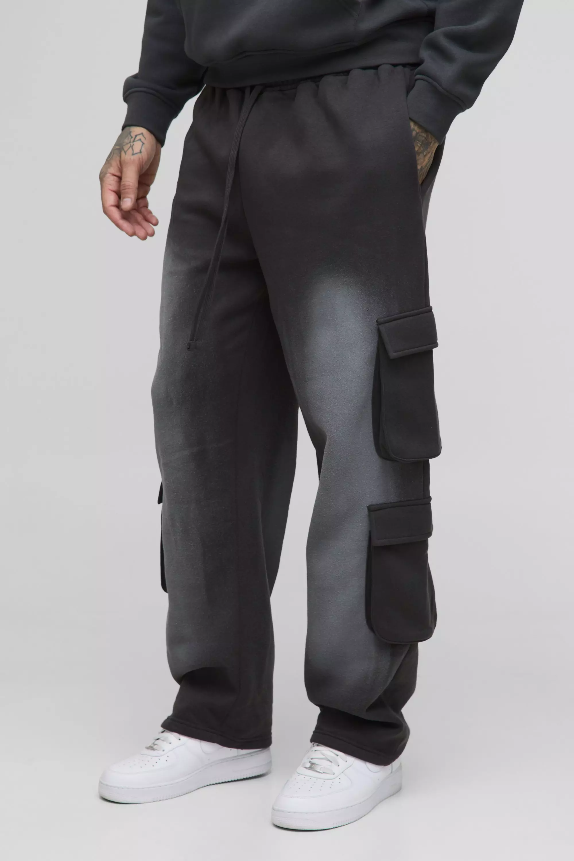 Tall - Jogging cargo oversize délavé, Charcoal autre image