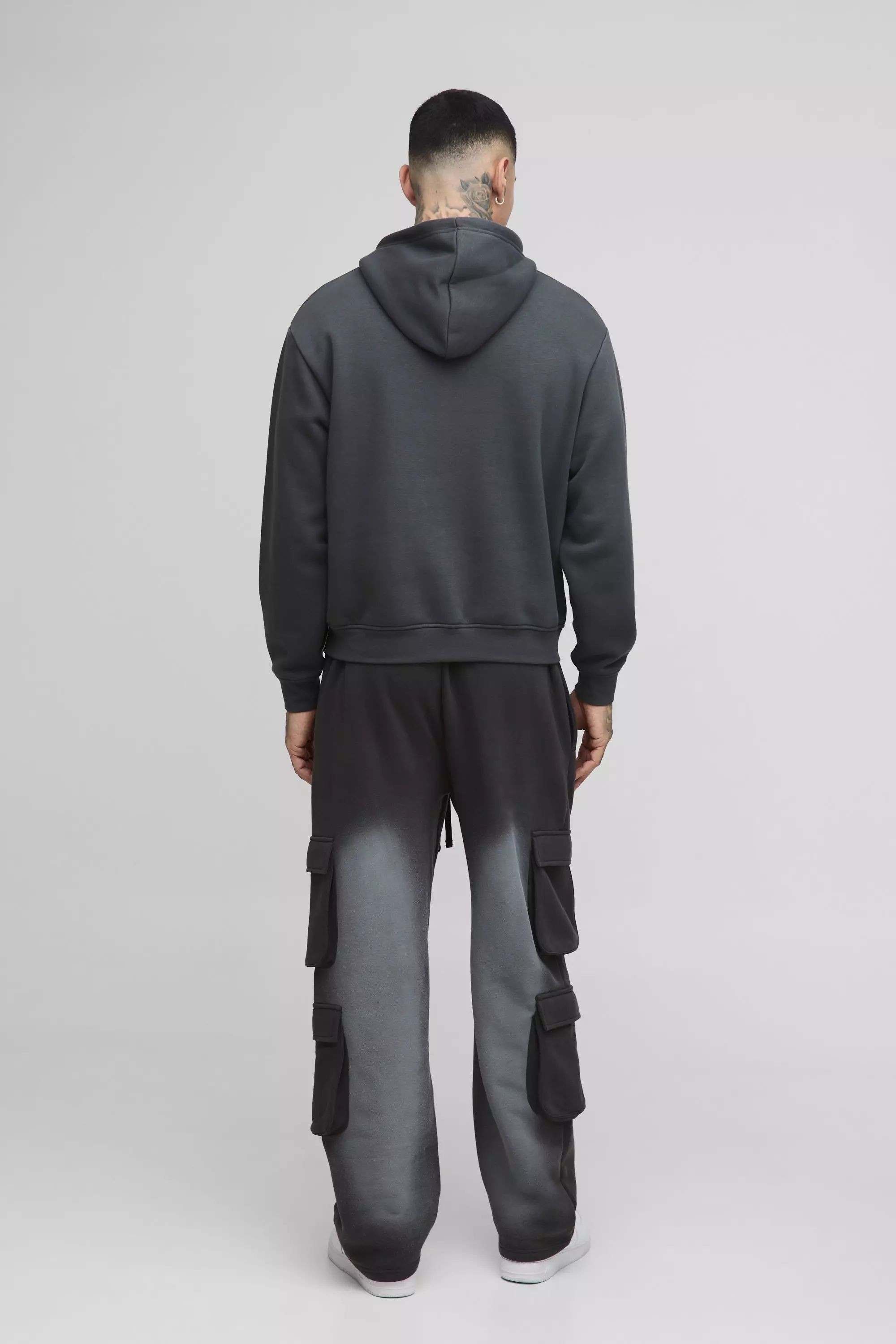 Tall - Jogging cargo oversize délavé, Charcoal autre image