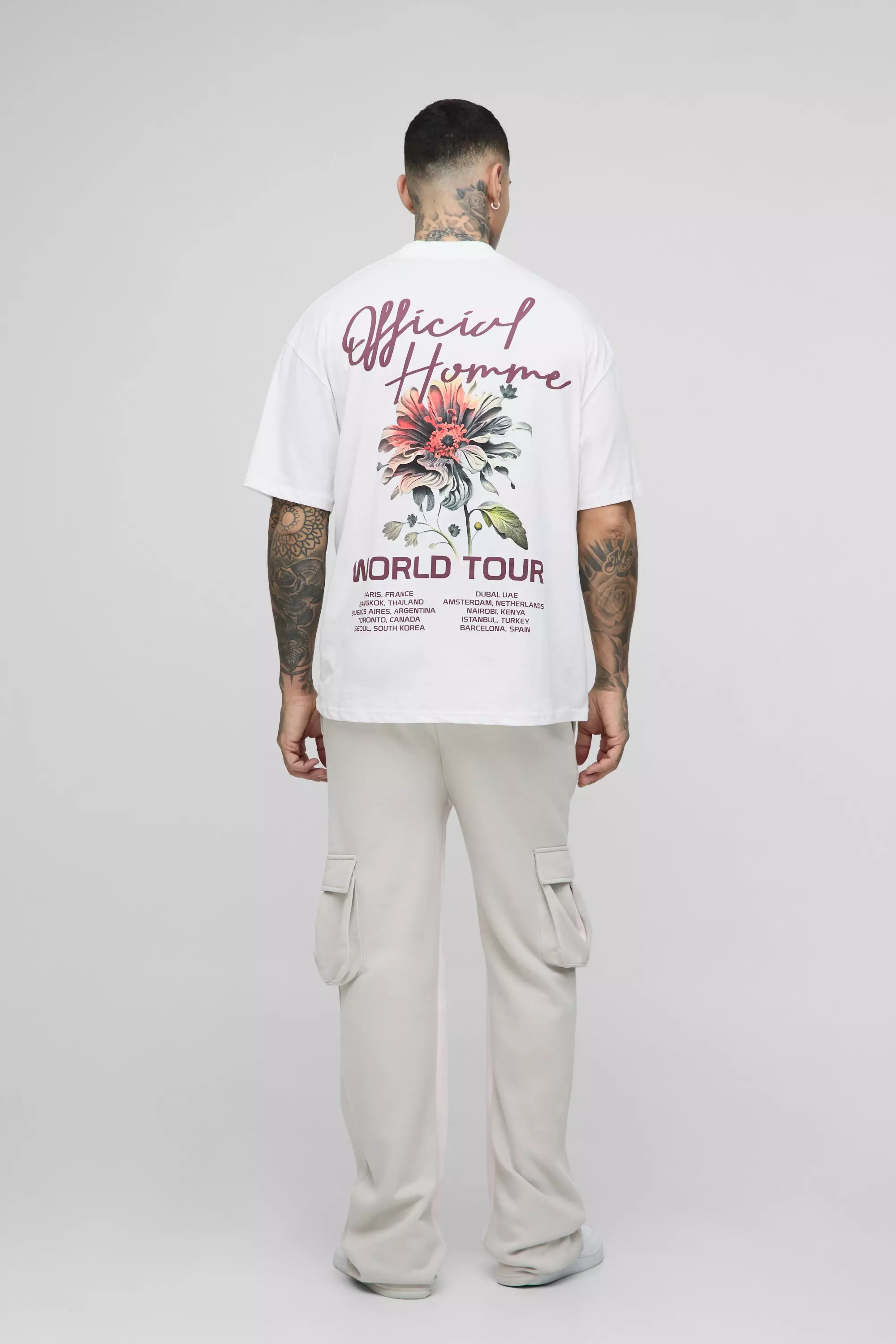 Grey Tall Cargo Flared Gusset Sweatpants alternative image