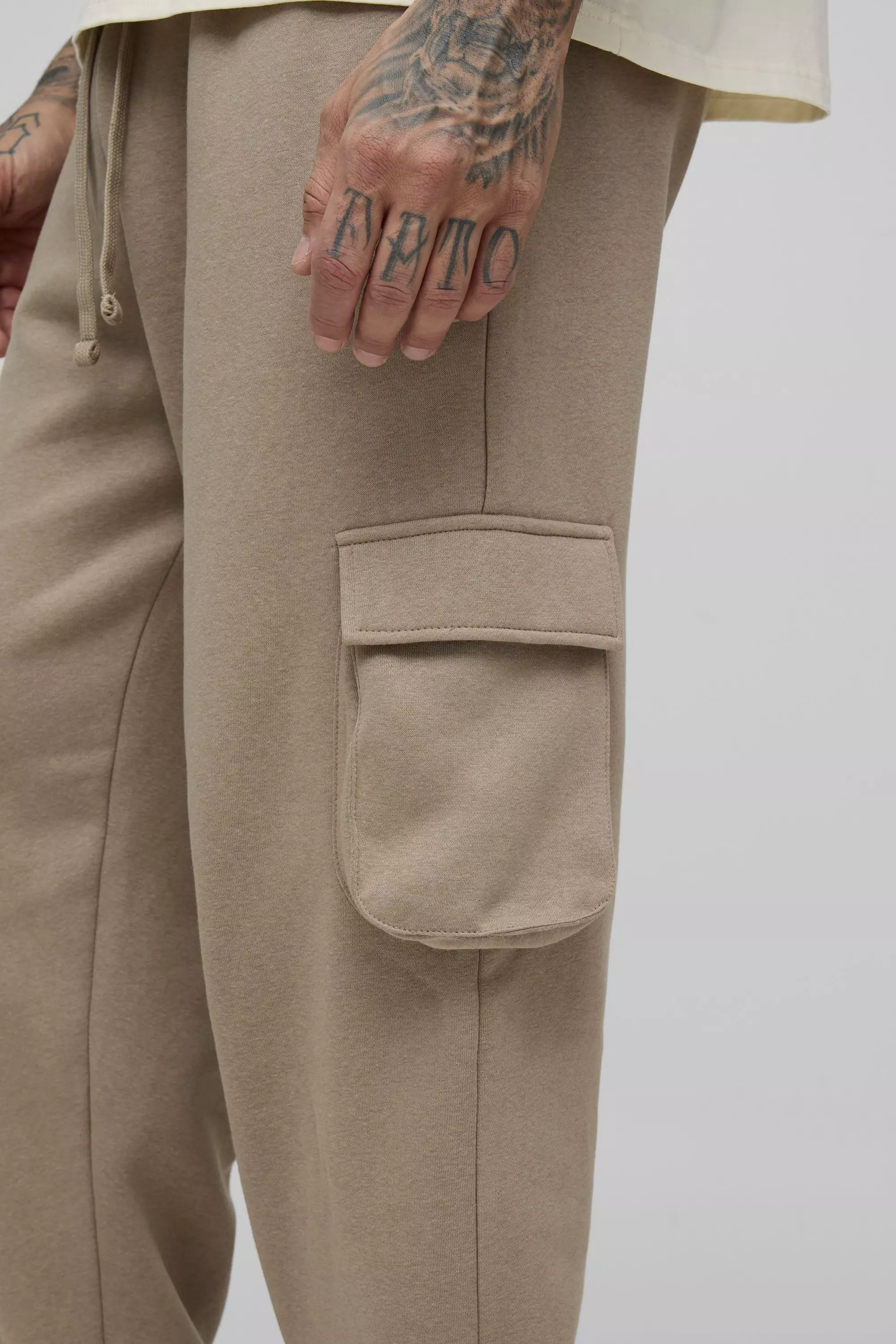 Taupe Tall Regular Fit Cargo Sweatpants alternative image