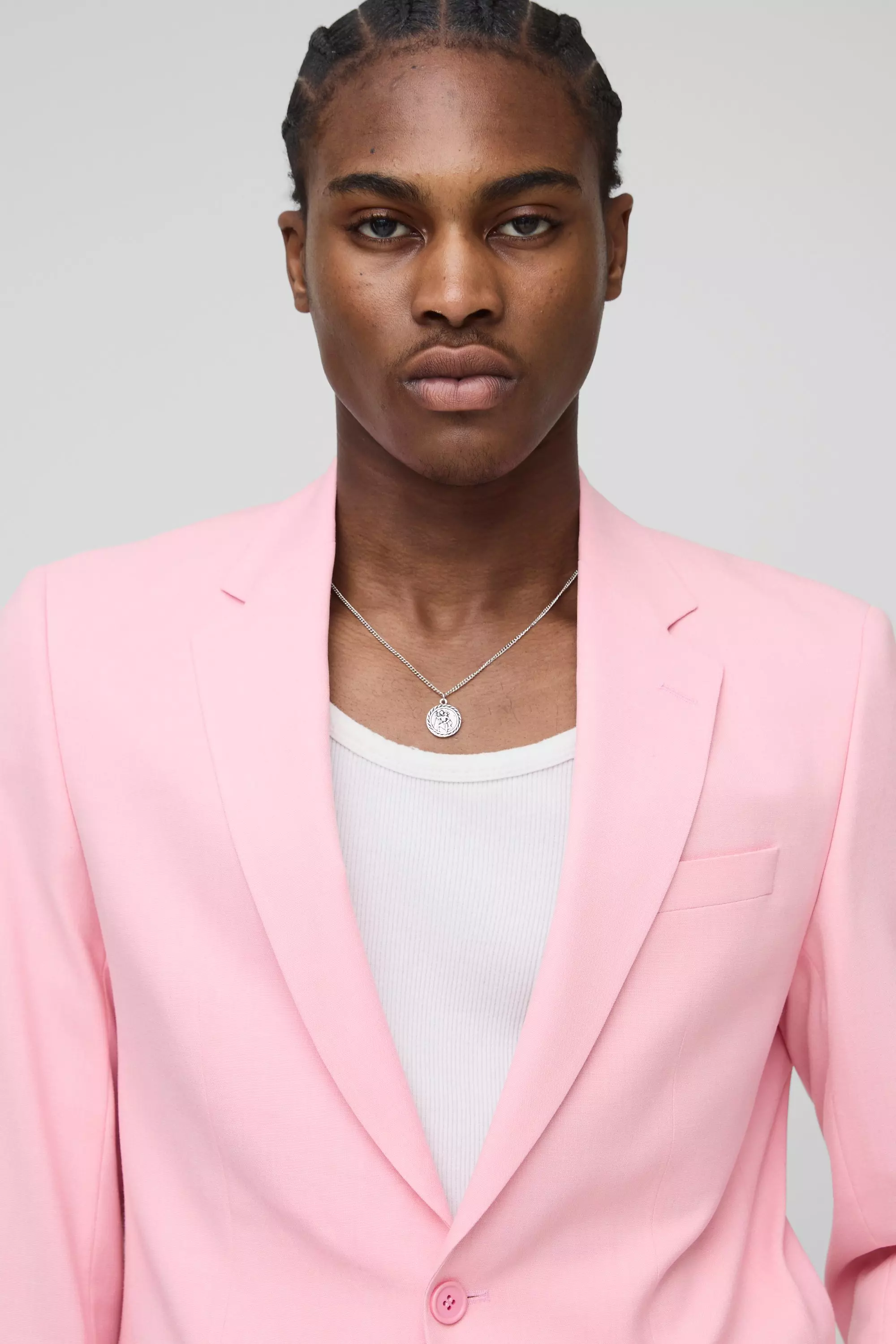 Pink Slim Fit Single Breasted Suit Jacket alternative image
