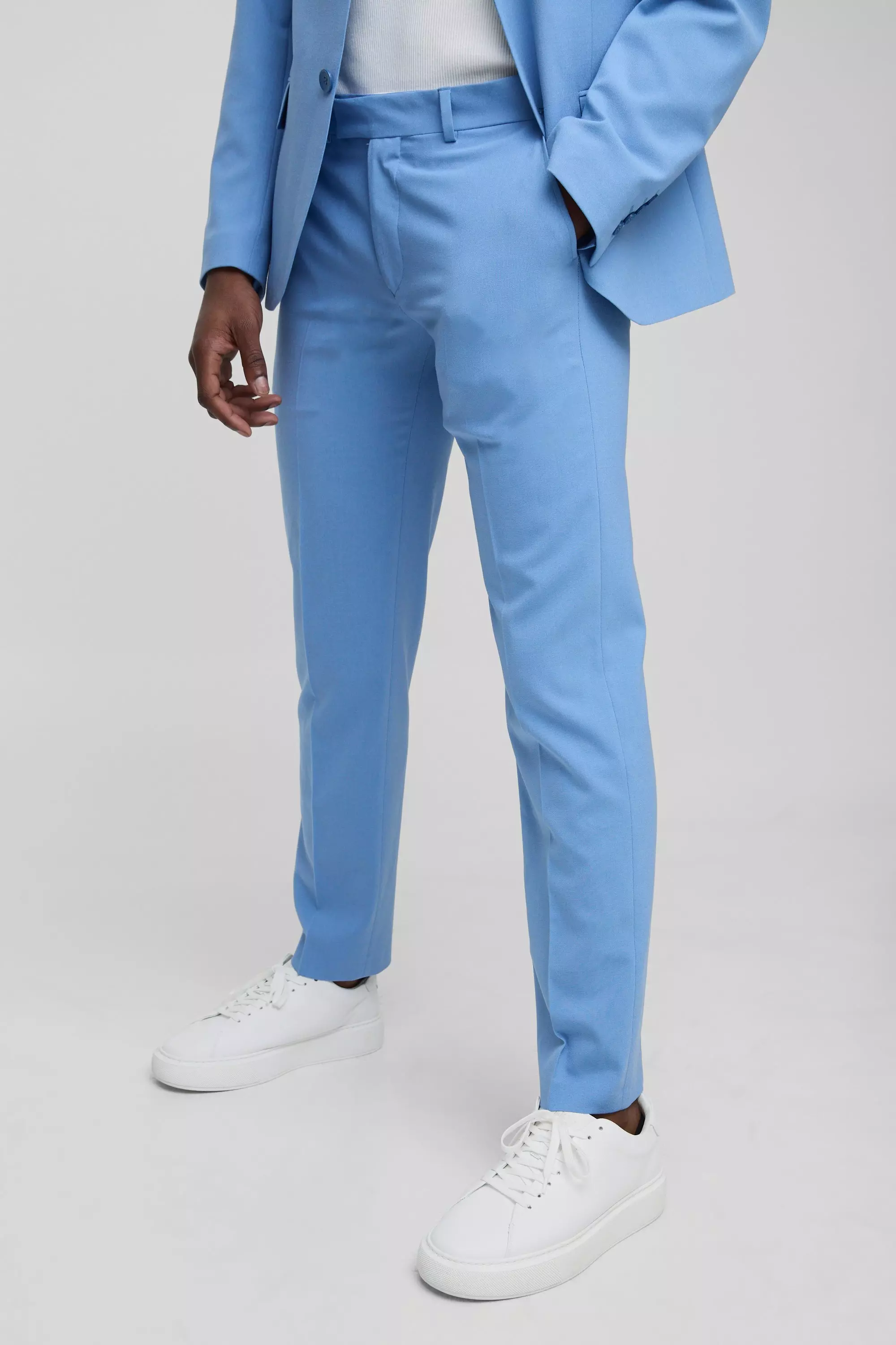Bright blue Fixed Waistband Slim Fit Dress Pants alternative image