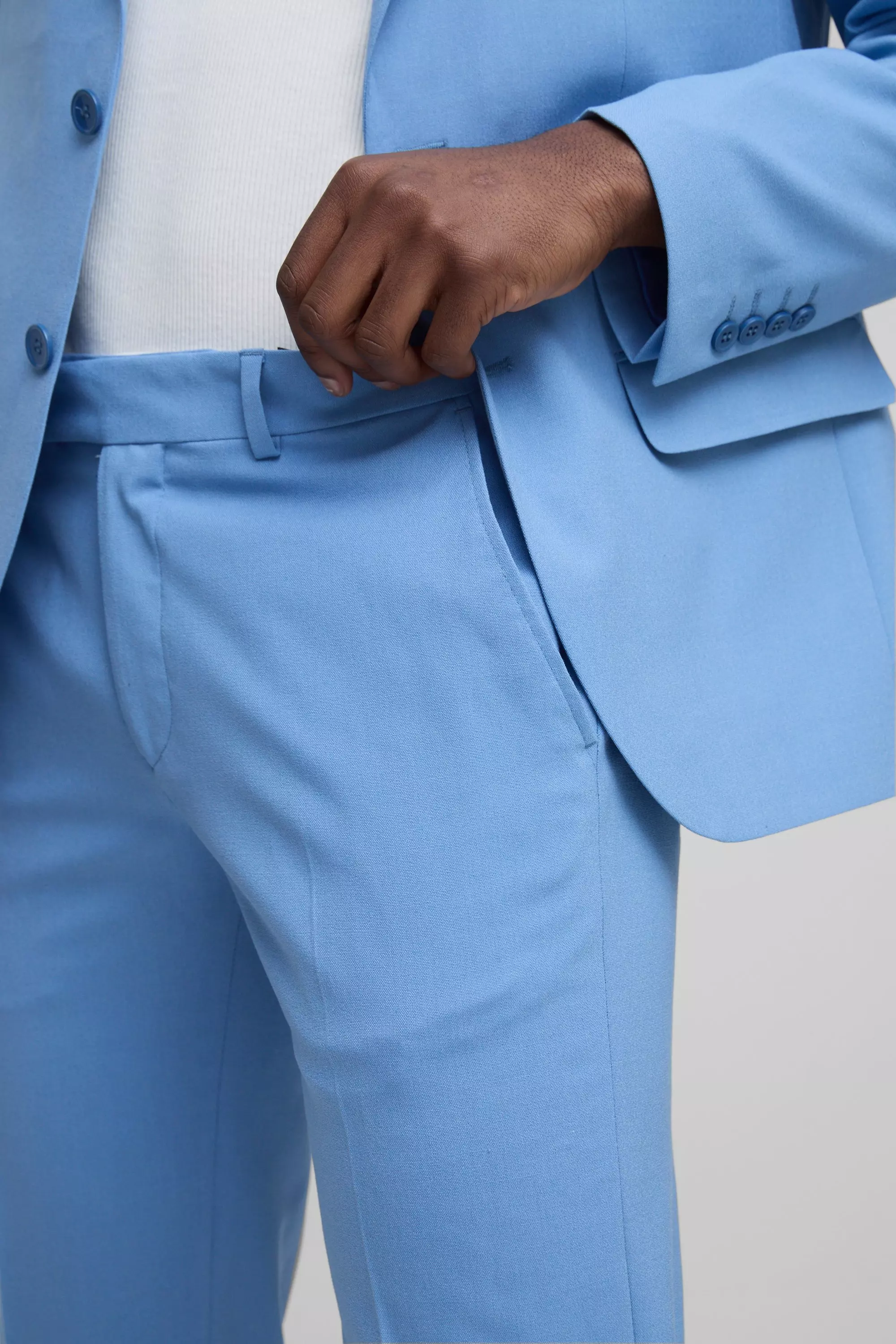 Bright blue Fixed Waistband Slim Fit Dress Pants alternative image
