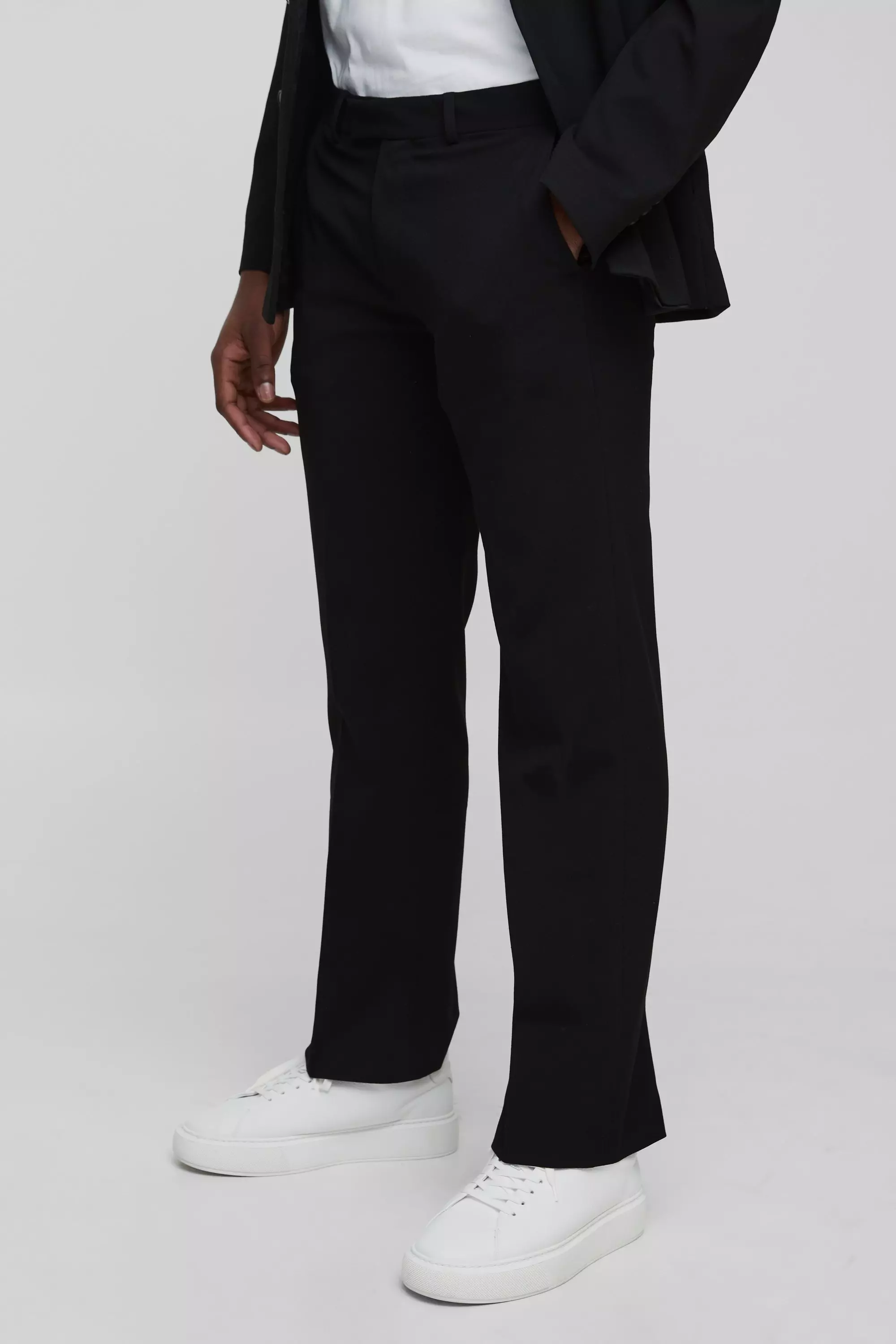 Slim-Fit Schlag-Anzughose mit Nadel-Detail, Black alternatives Bild