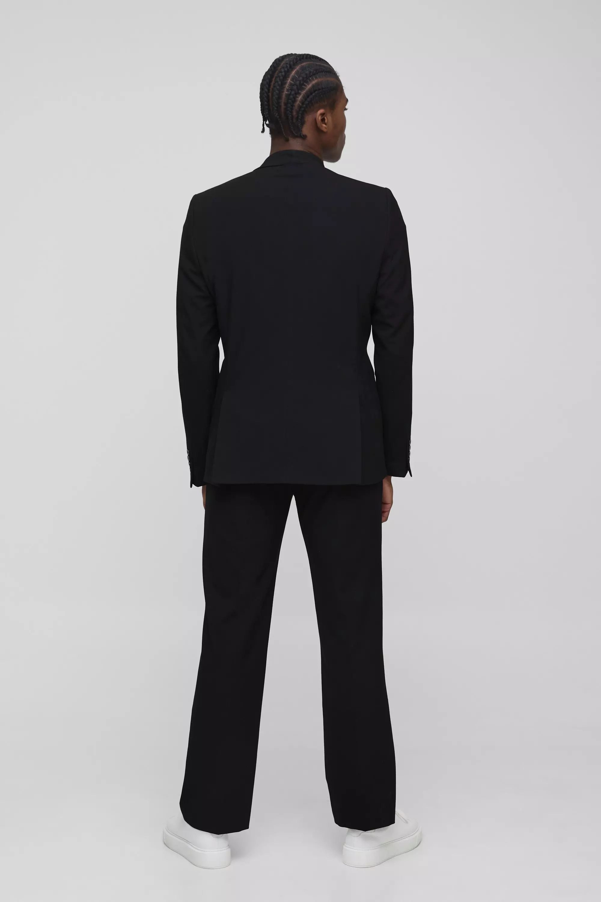 Slim-Fit Schlag-Anzughose mit Nadel-Detail, Black alternatives Bild