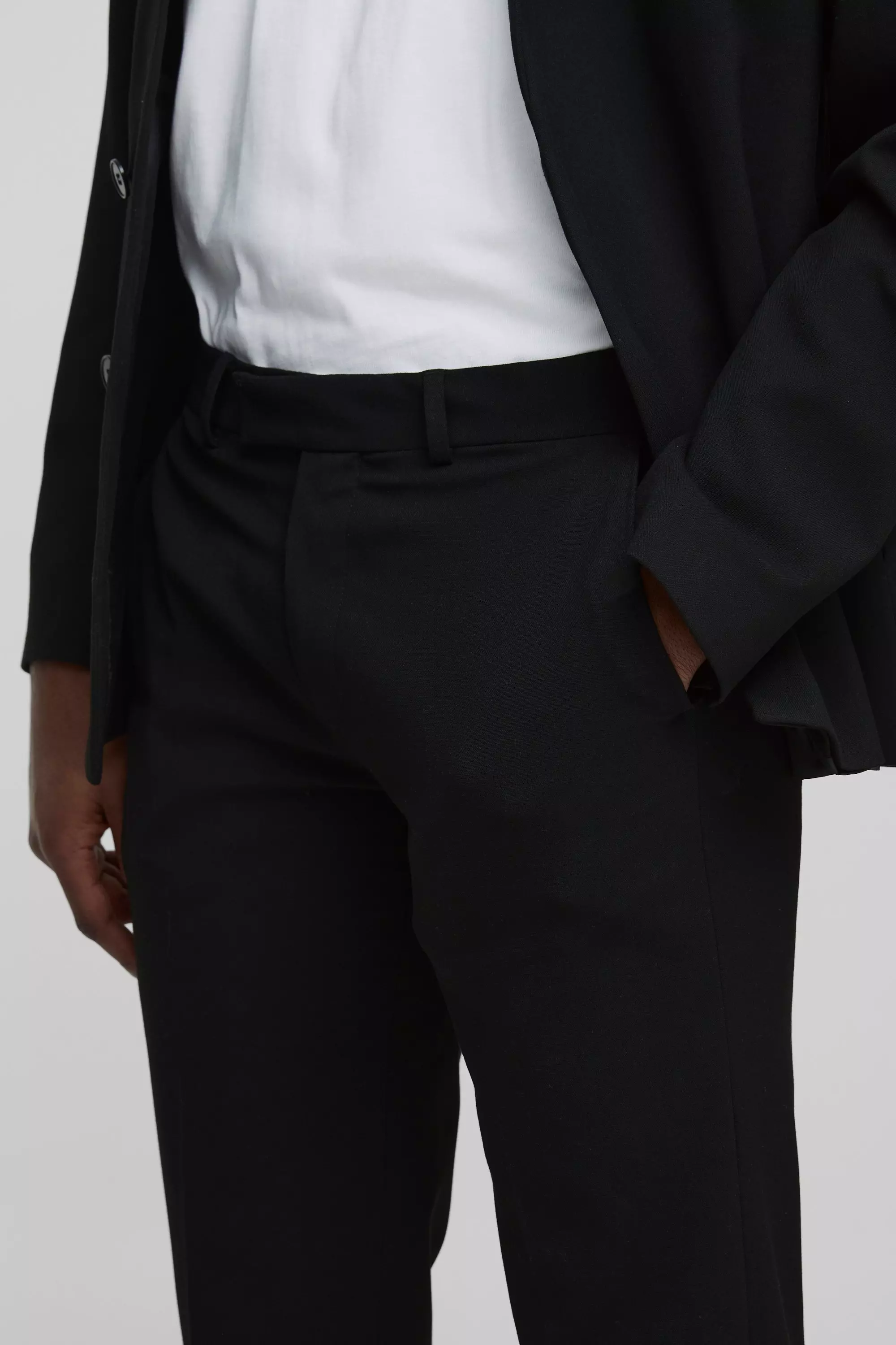Slim-Fit Schlag-Anzughose mit Nadel-Detail, Black alternatives Bild