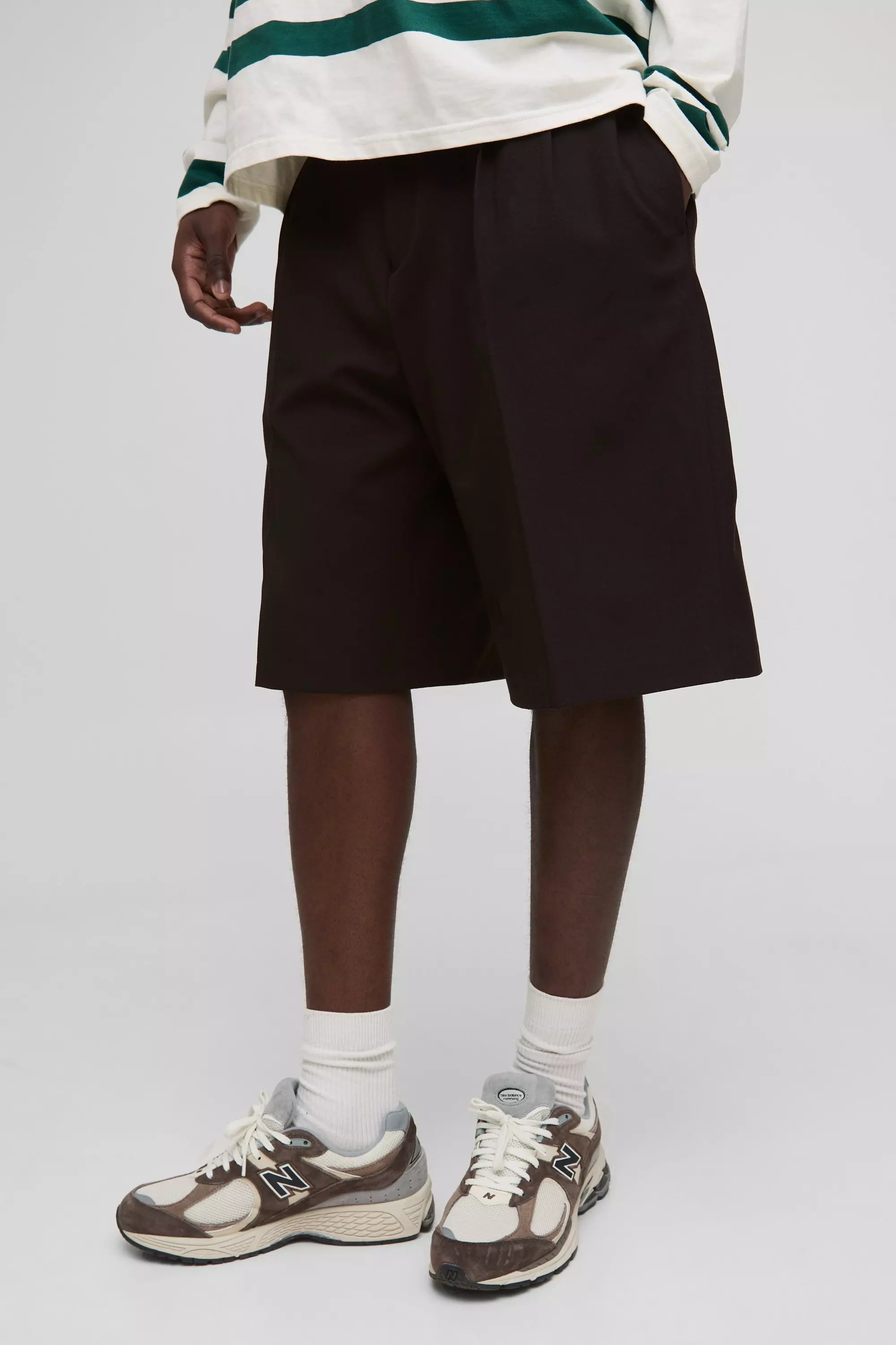 Lange Shorts mit festem Bund, Chocolate alternatives Bild