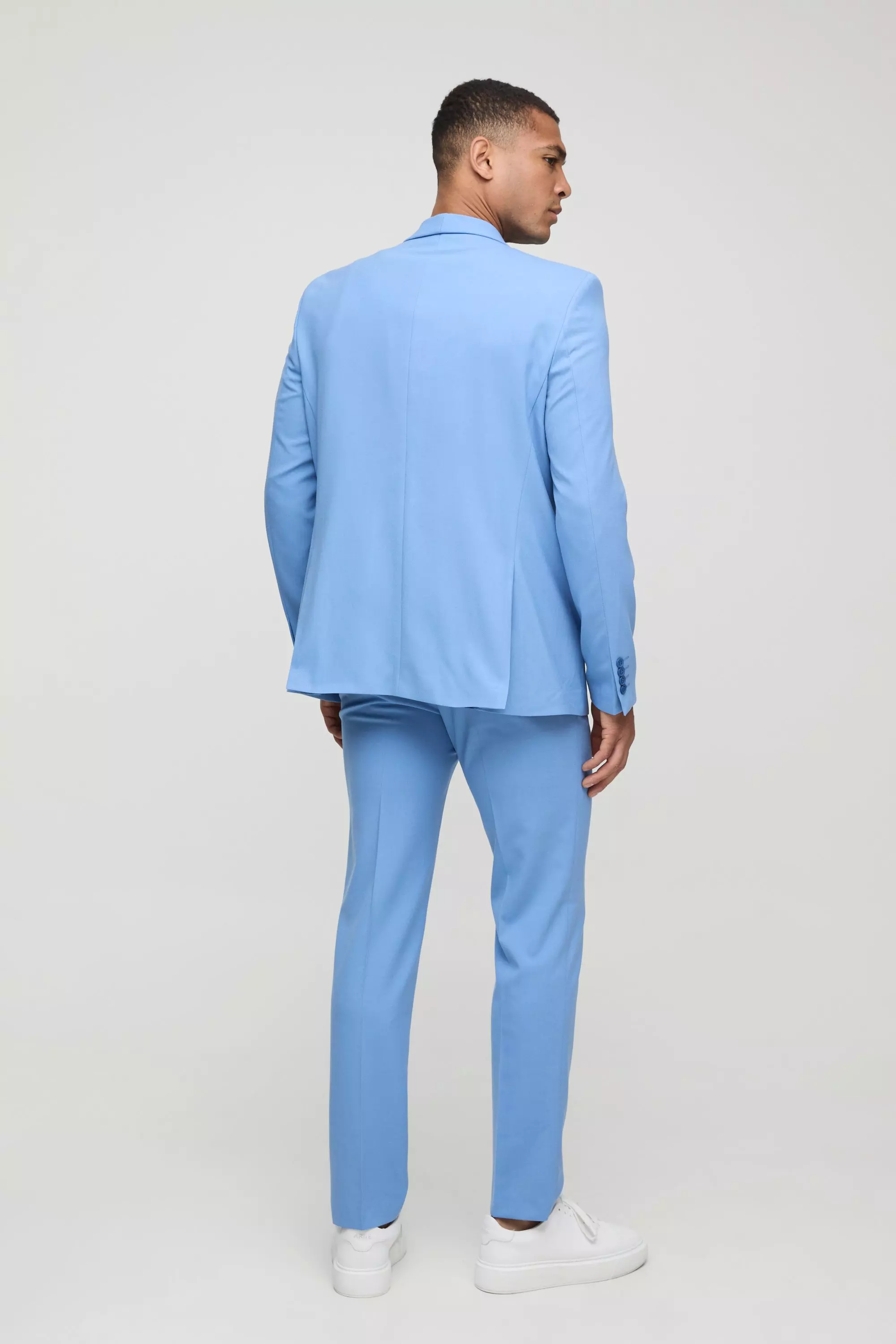 Pantalon de costume droit à taille fixe, Light blue autre image