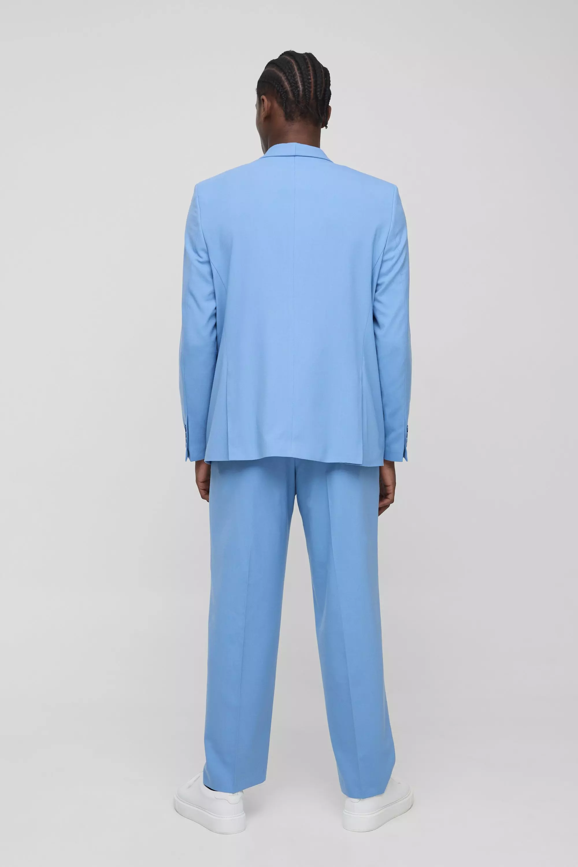 Light blue Relaxed Fit Fixed Waistband Suit Pants alternative image