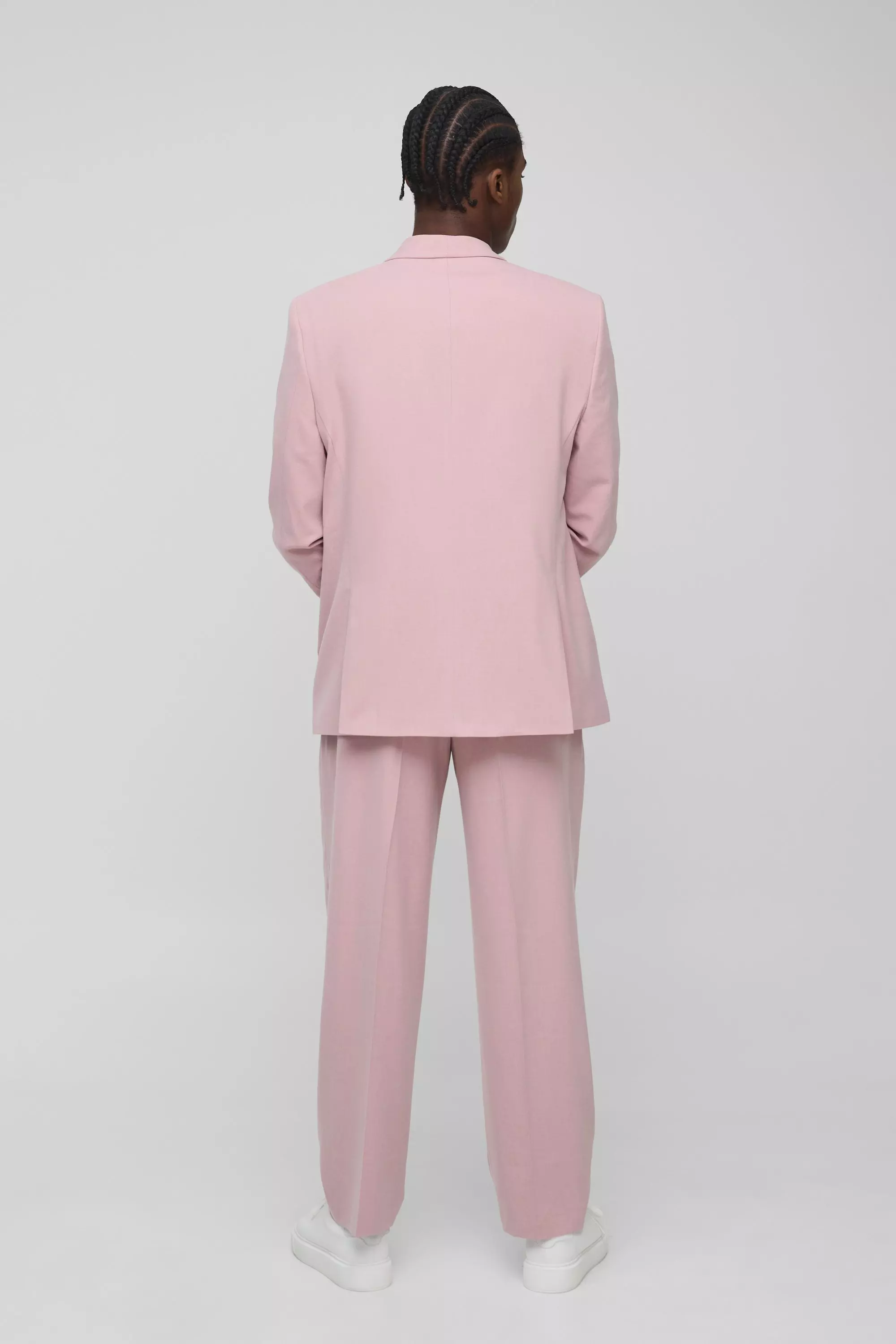 Light pink Wide Leg Fixed Waistband Suit Pants alternative image