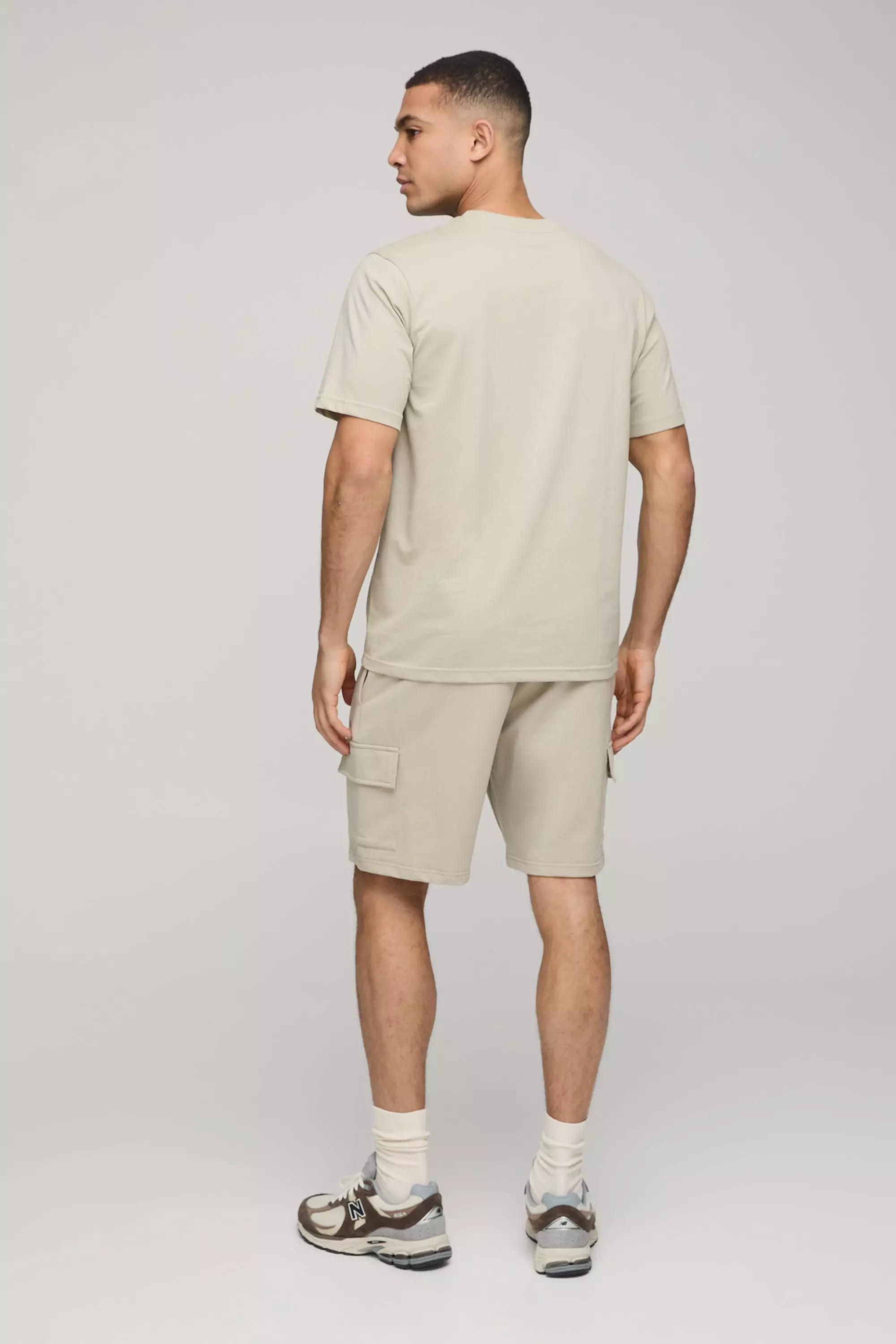 Light khaki Basic T-Shirt Met Crewneck alternatieve afbeelding
