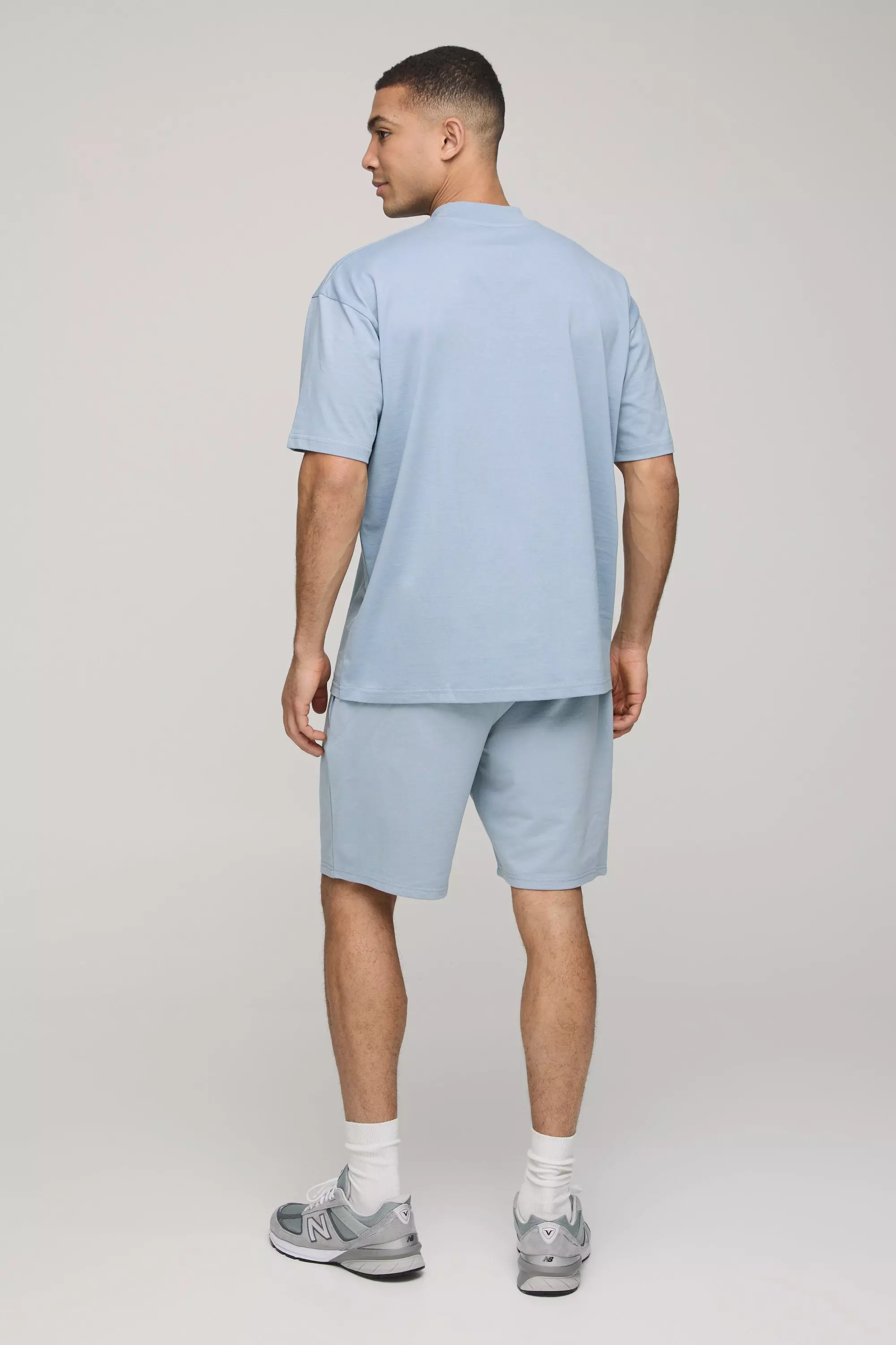 Powder blue Basic Oversized Extended Neck T-Shirt alternative image