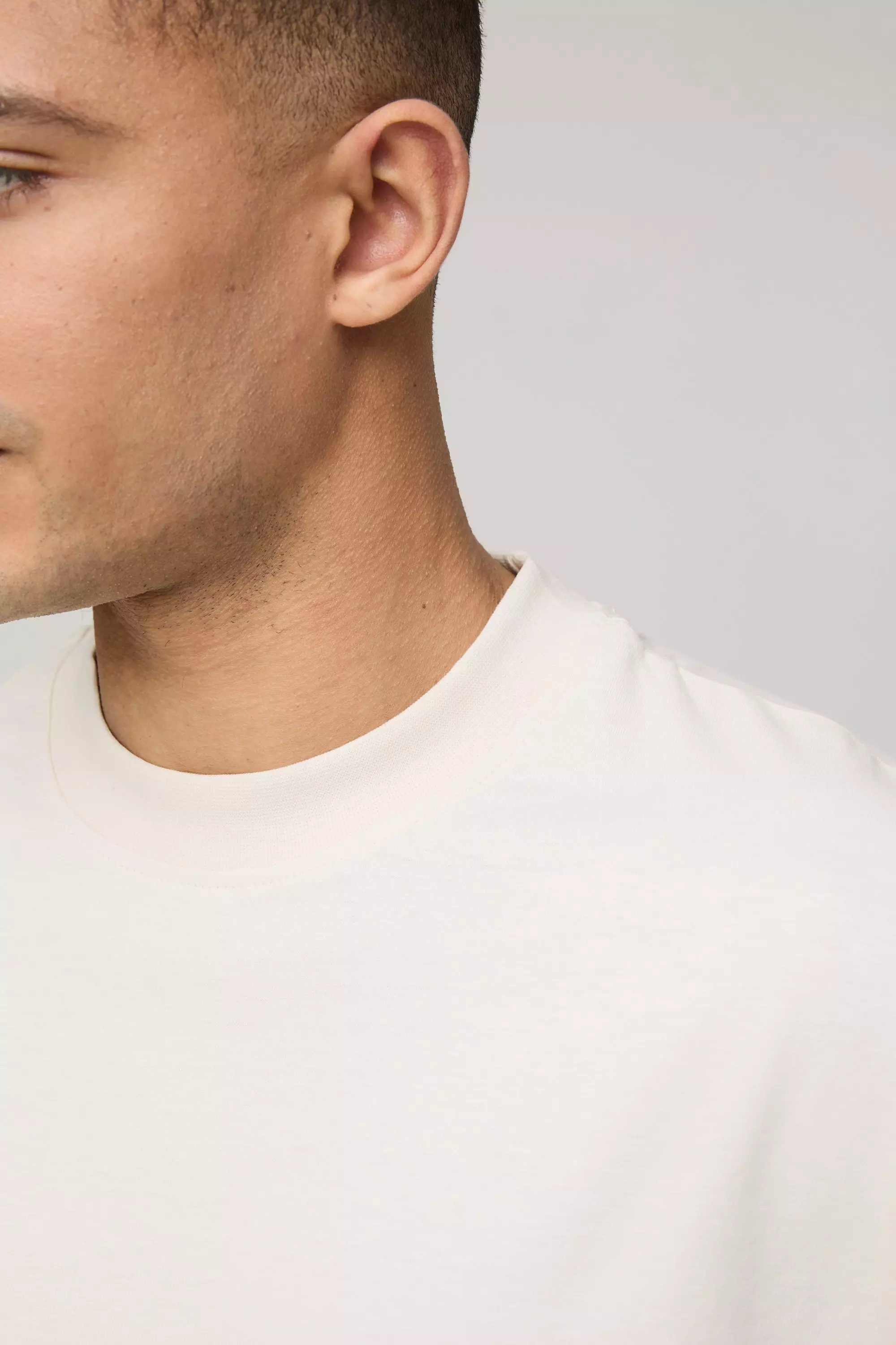 T-shirt oversize à col montant, Beige autre image