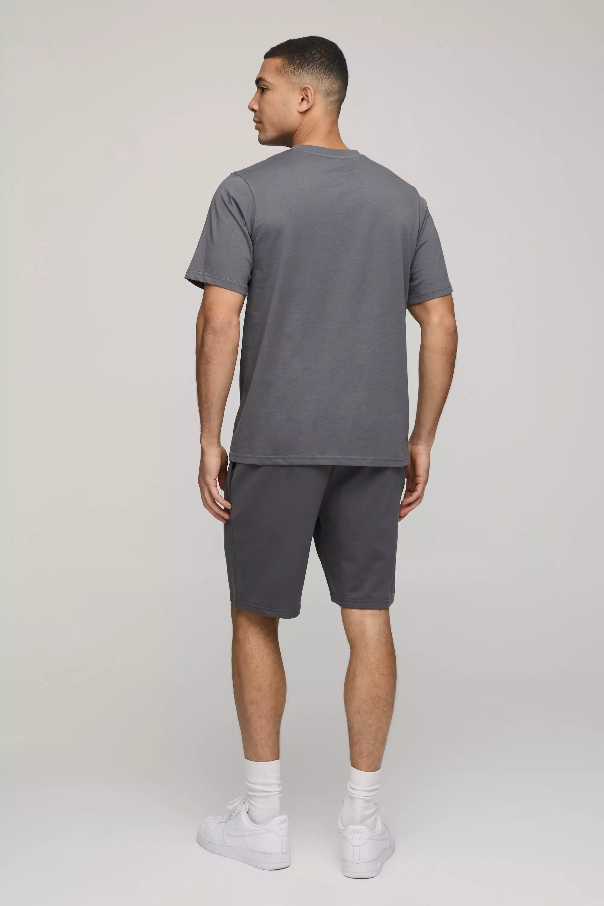 Charcoal MENS. Basic T-Shirt Met Crewneck alternatieve afbeelding