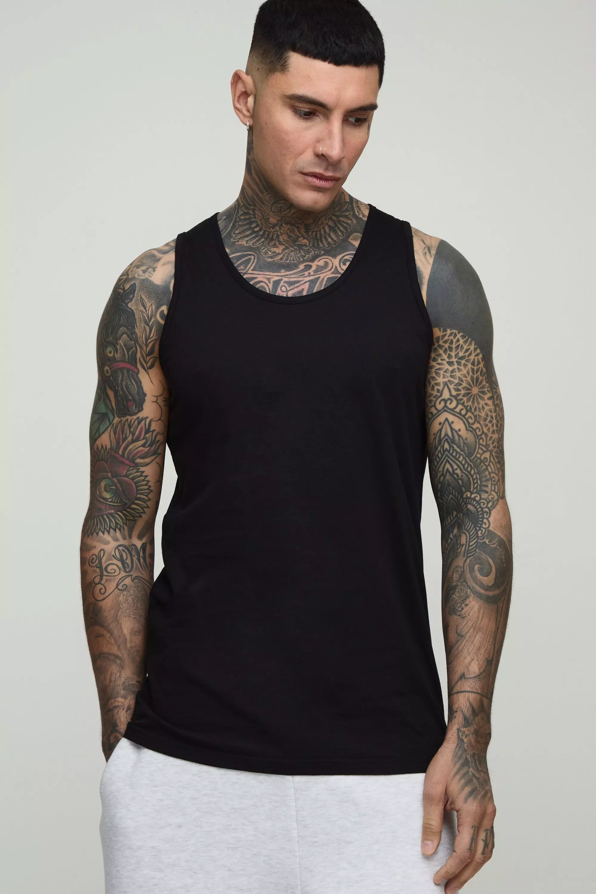 Tall 2 Pack Basic Regular Fit Vest Black