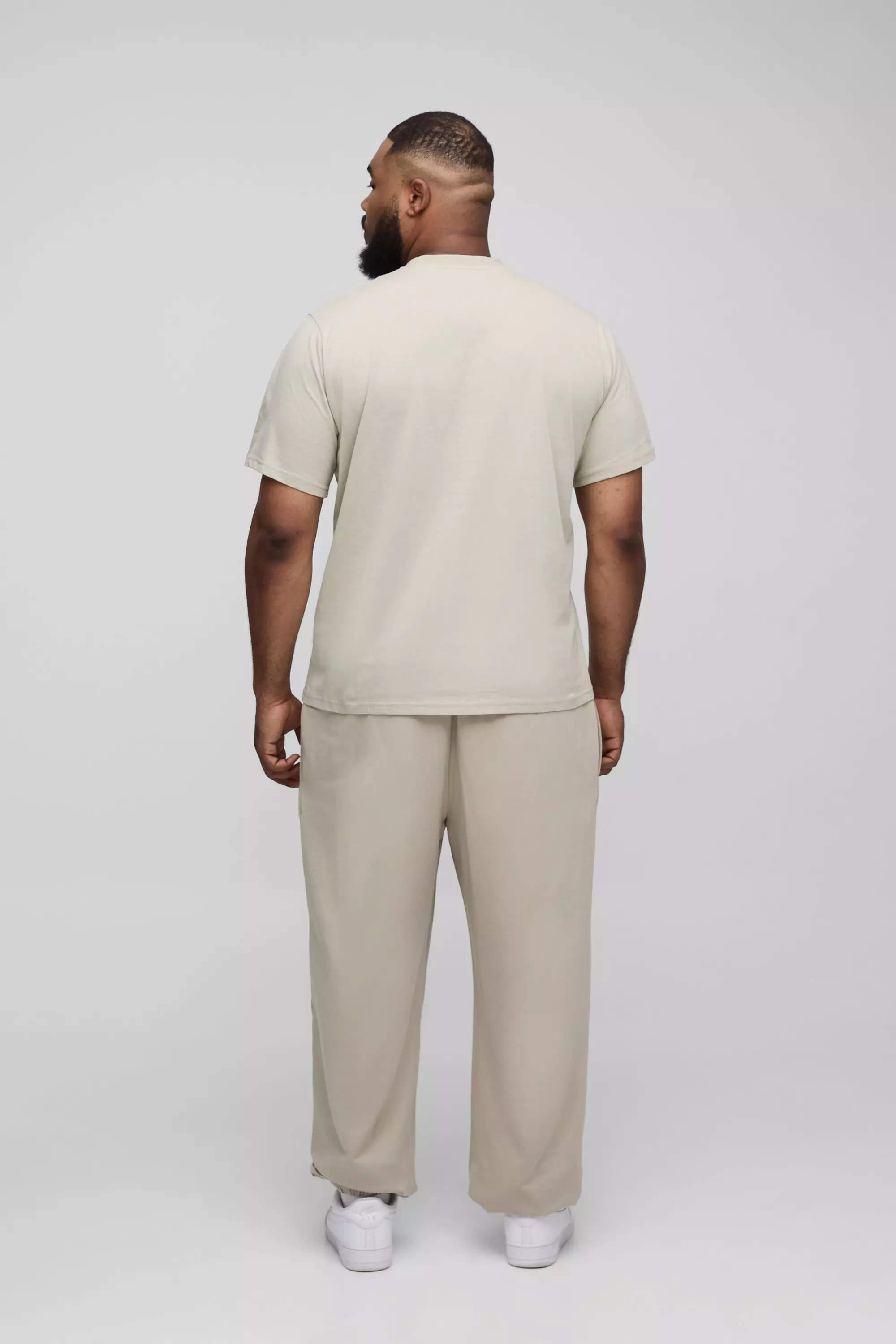 Light khaki Plus Basic Regular Fit Crew Neck T-Shirt alternative image