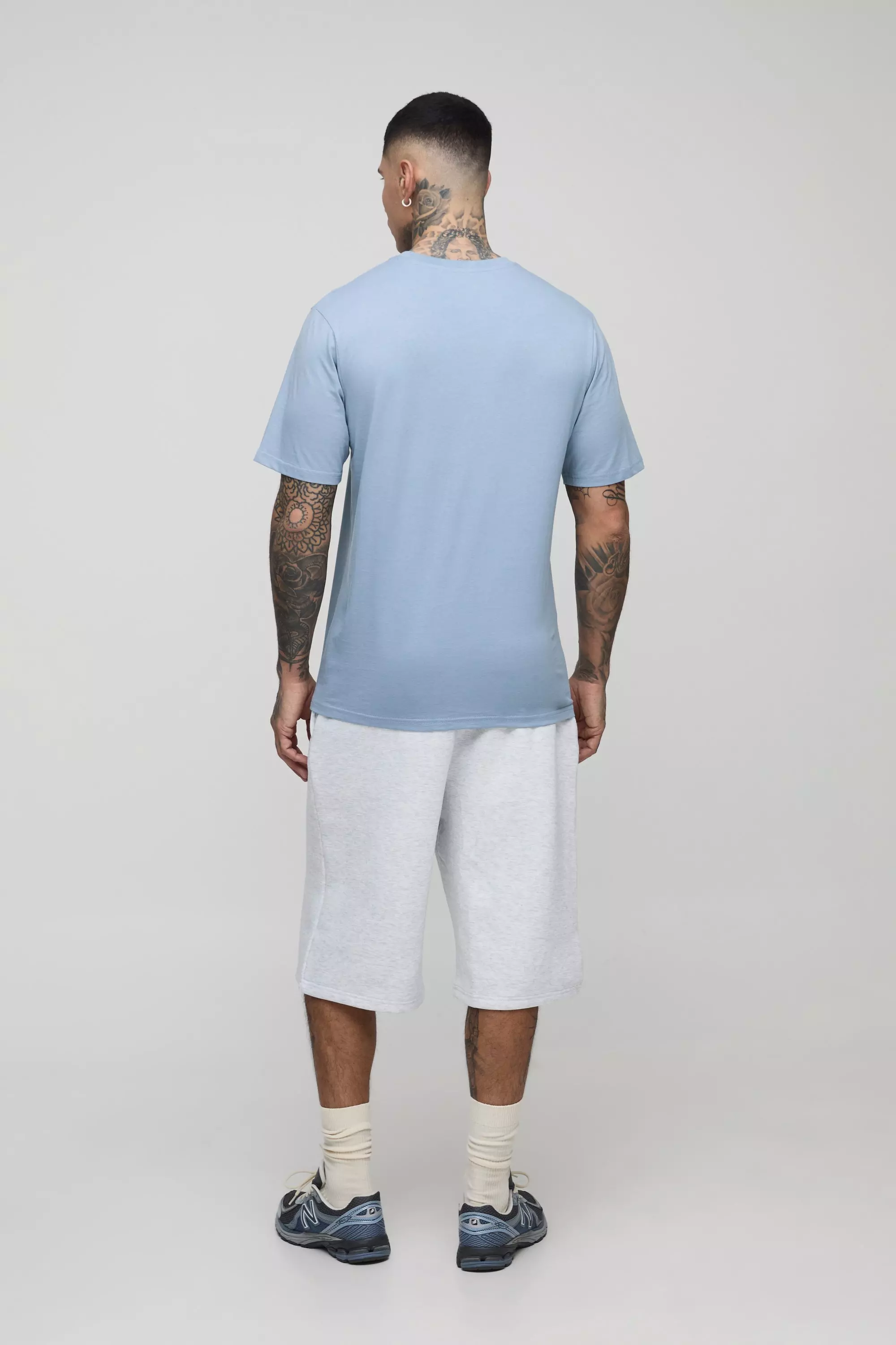 Light blue Tall Basic Regular Fit Crew Neck T-Shirt alternative image