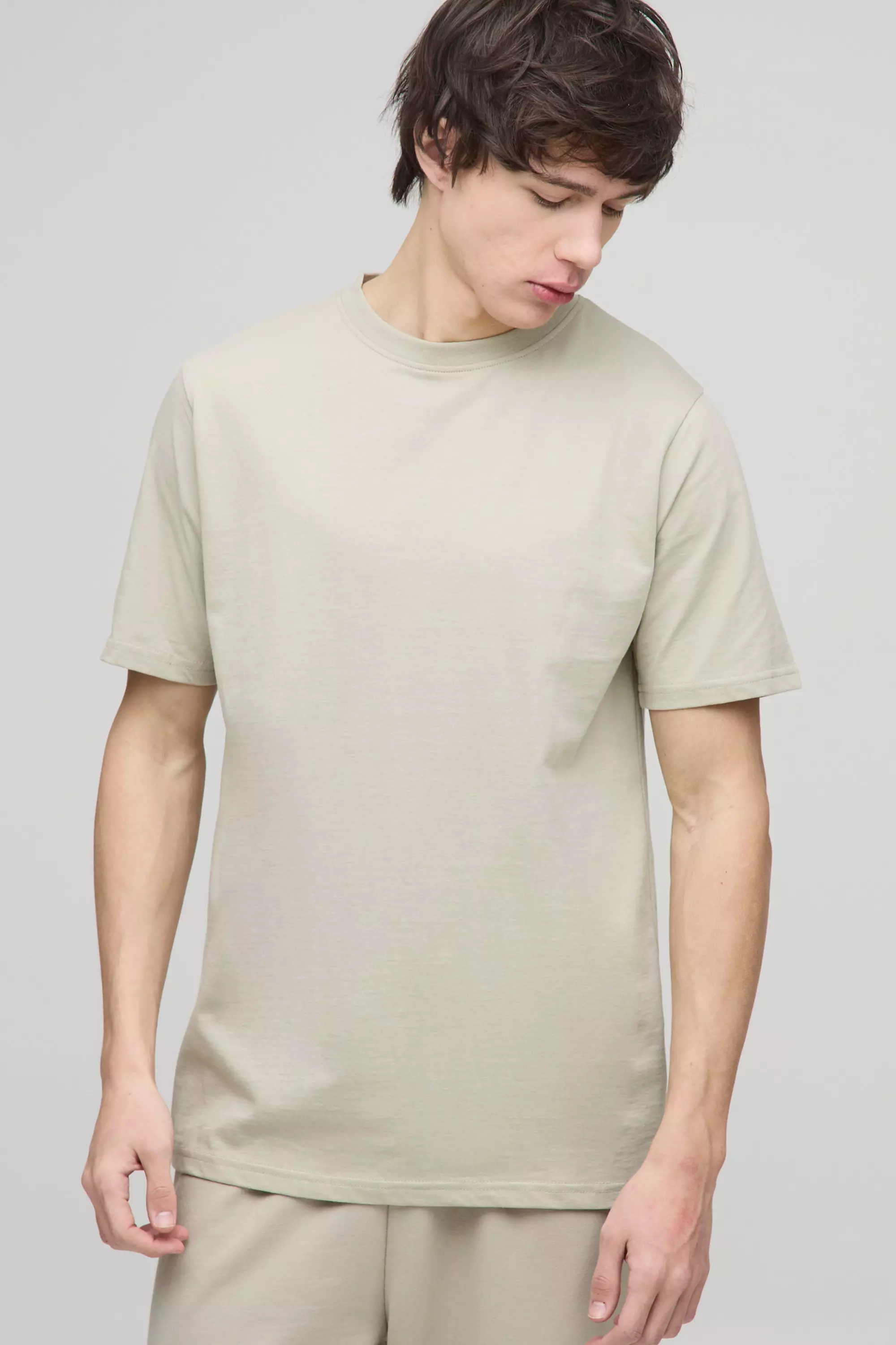 Light khaki Tall Basic Slim Fit Crew Neck T-Shirt alternative image