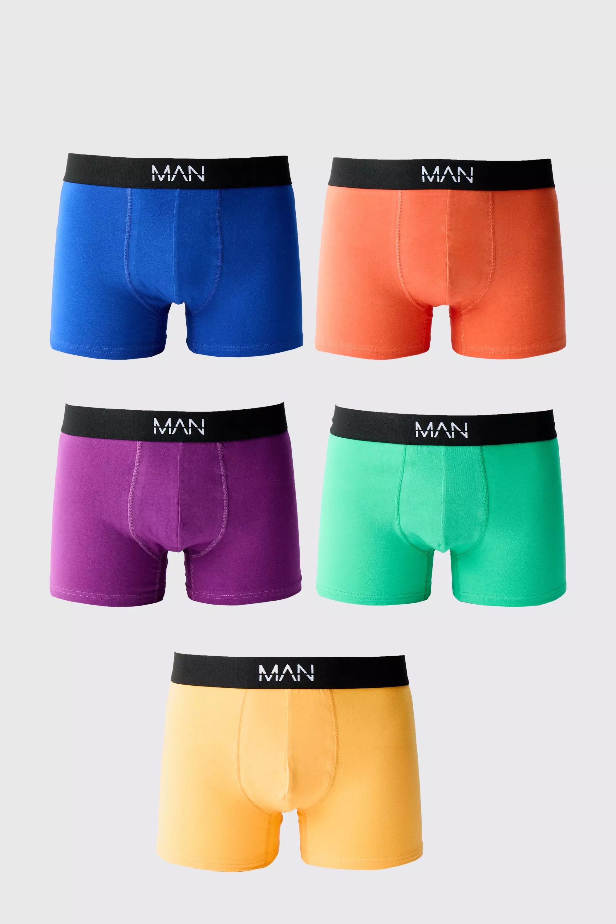 5 Pack Multi Coloured MAN Boxers Multi