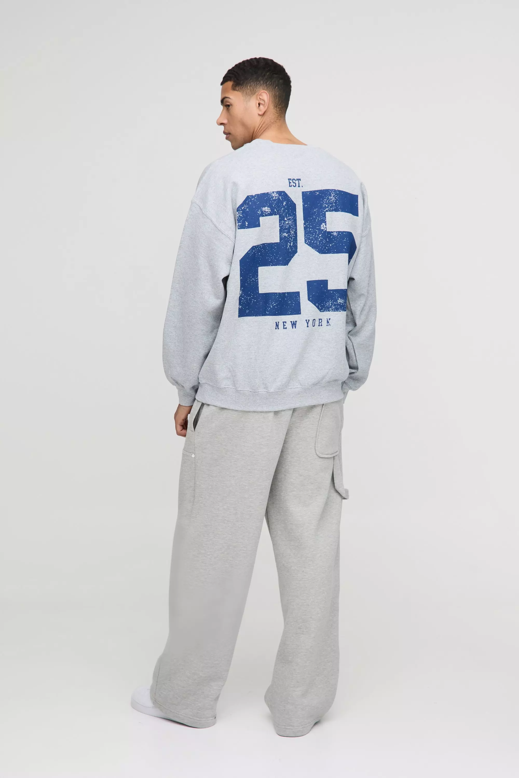 Grey marl Oversized Gelicenseerde NFL Giants Trui alternatieve afbeelding